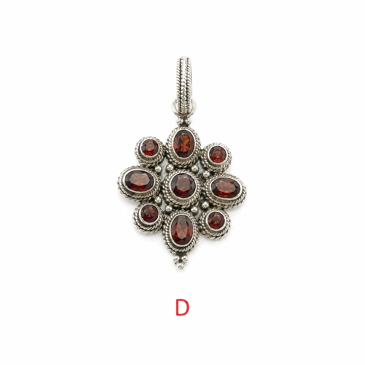 Vintage Choice Of Multi Gemstone Sterling Silver Pendant P2223