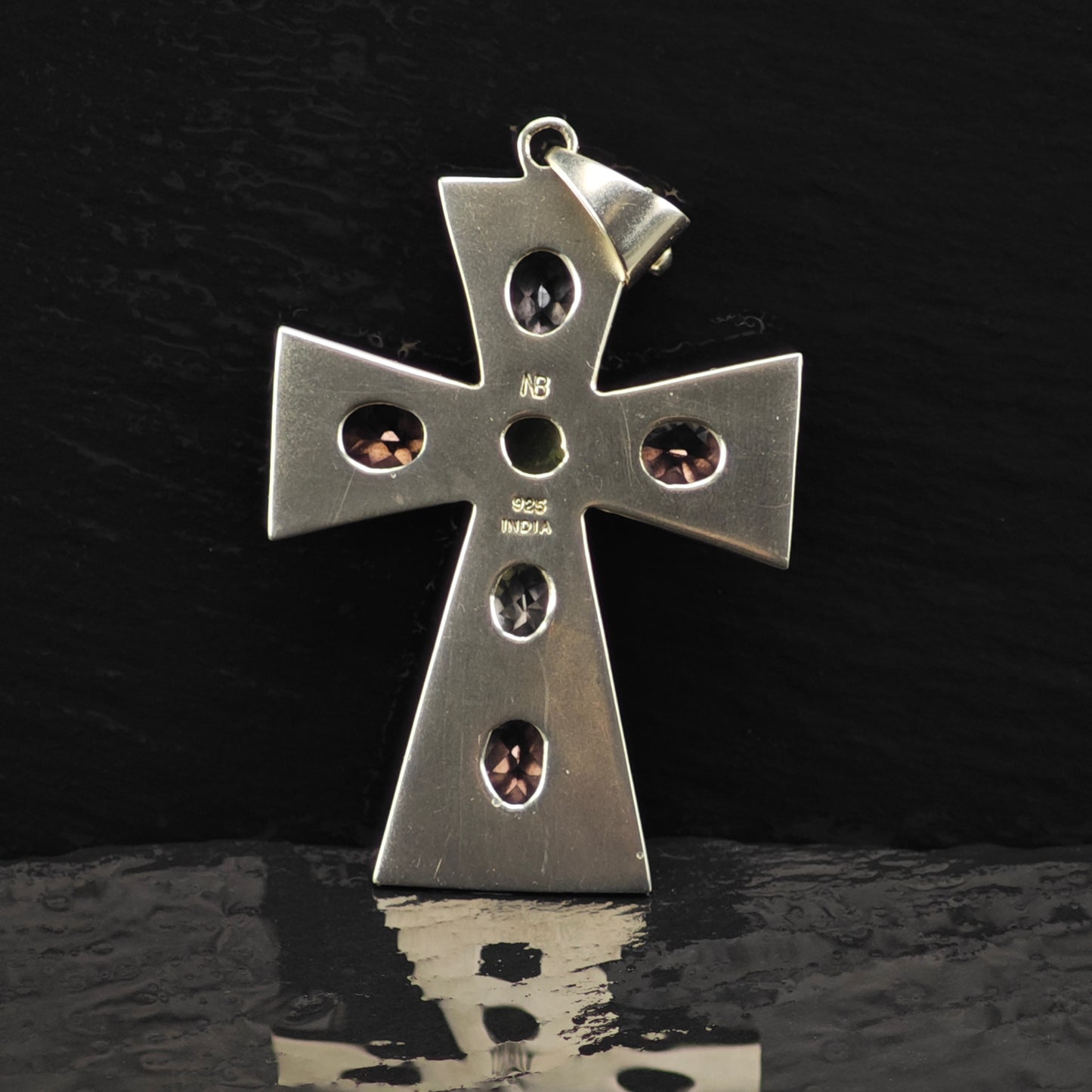 Nicky Butler Multi-Gemstone Cross Pendant Sterling SIlver P2849