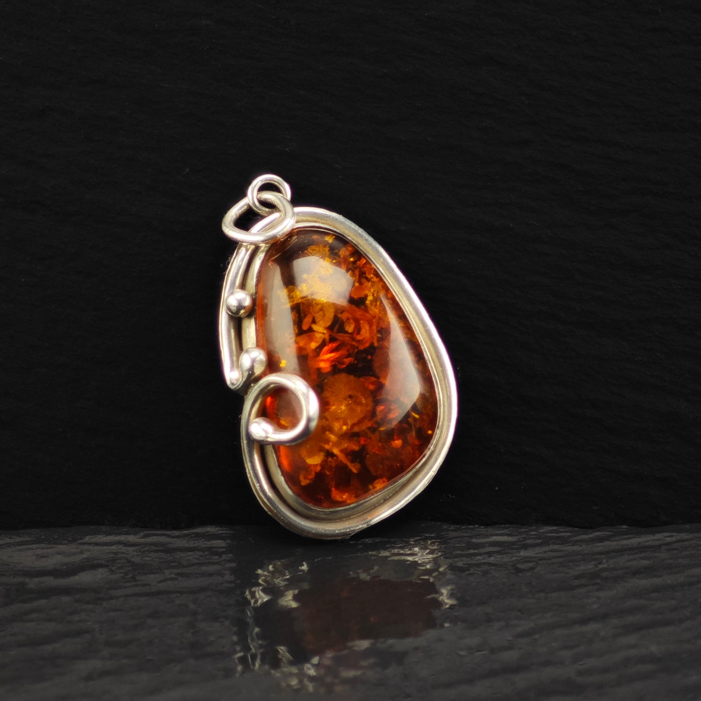 Amber Pendant Sterling Silver P2852