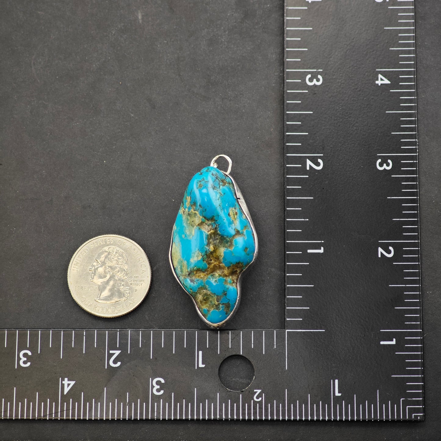 Sw Reversible Turquoise Pendant Sterling Silver P2873