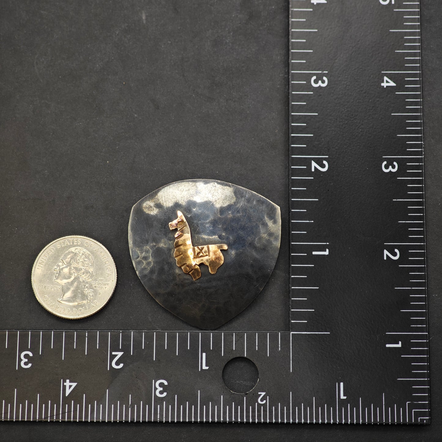 Peruvian 12K Gold Lama Pendant Sterling Silver P2876