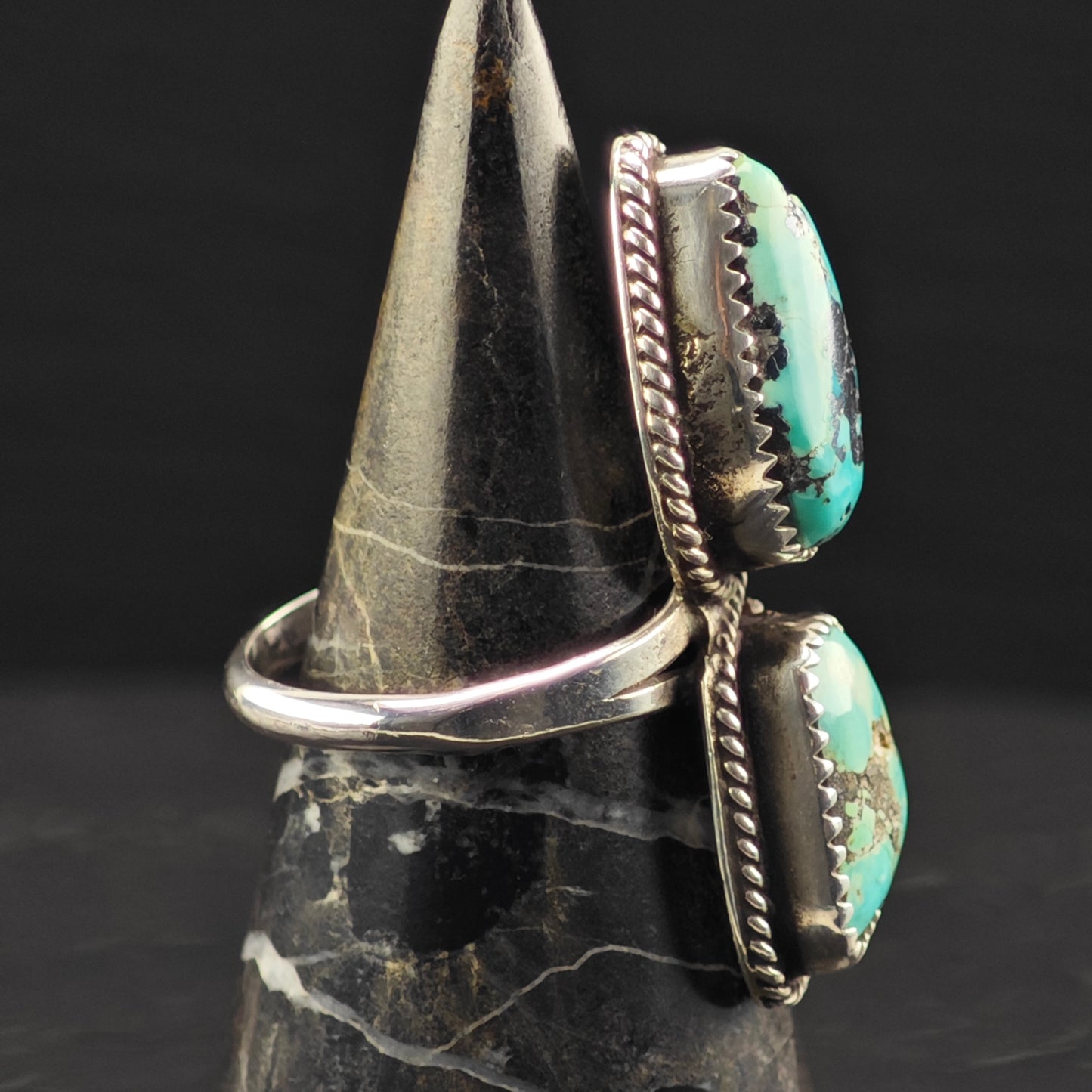 AS IS Sw Turquoise Ring Sterling Silver Sz 10 R6337
