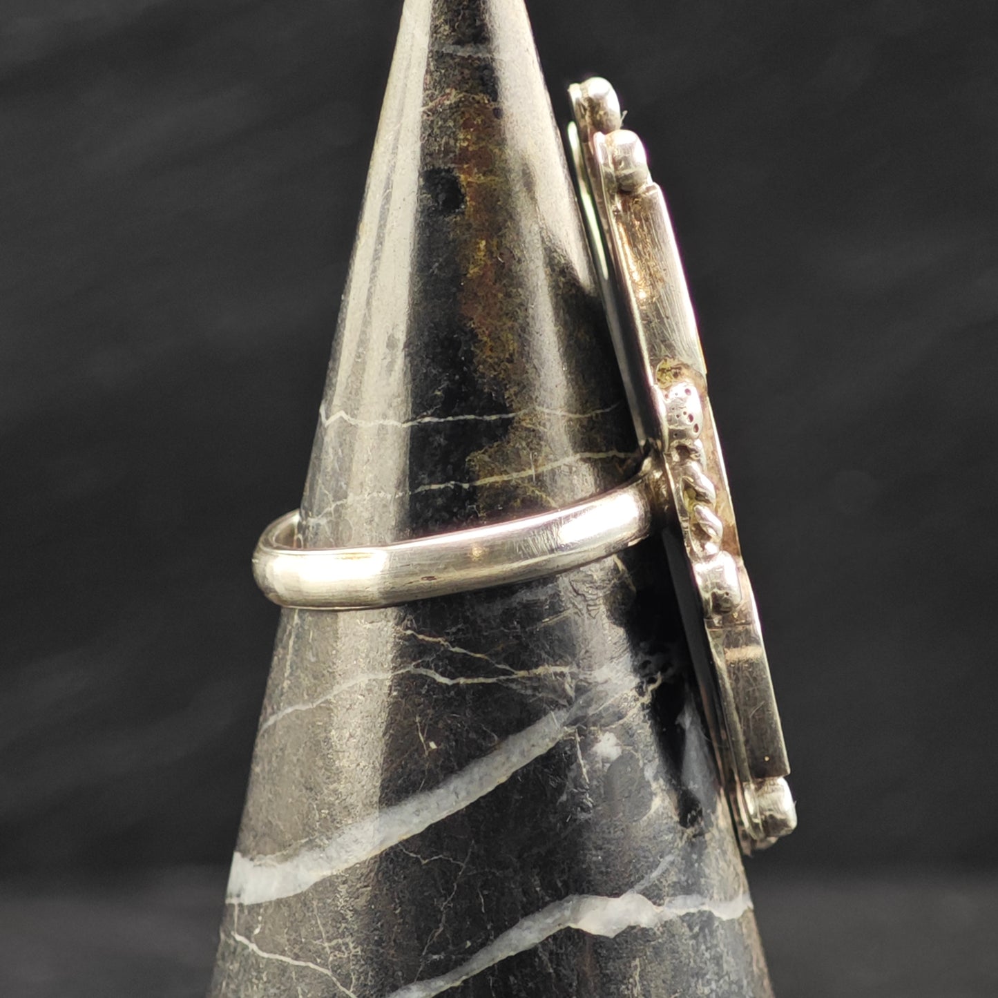 Zuni Sunface Inlay Ring Sterling Silver Sz 7 R6408