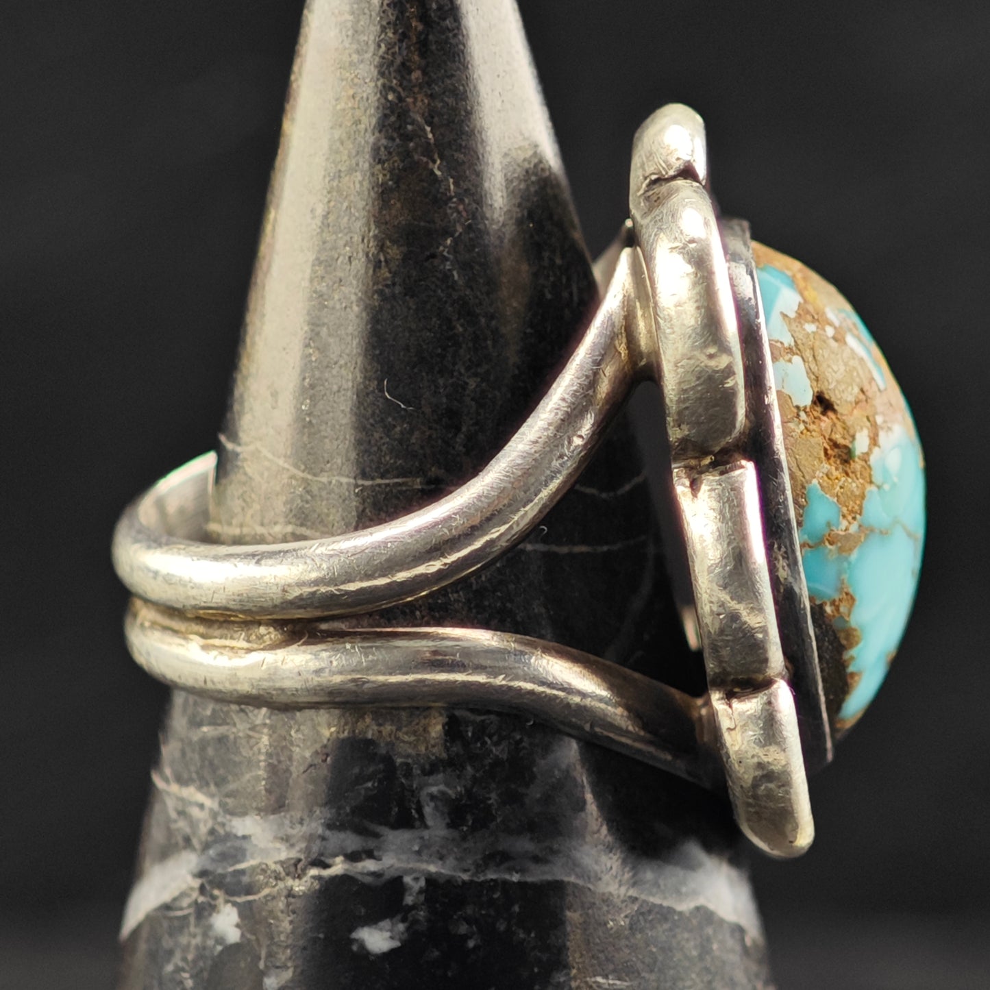 Native American #8 Turquoise Ring Sterling Silver Sz 6 R6419