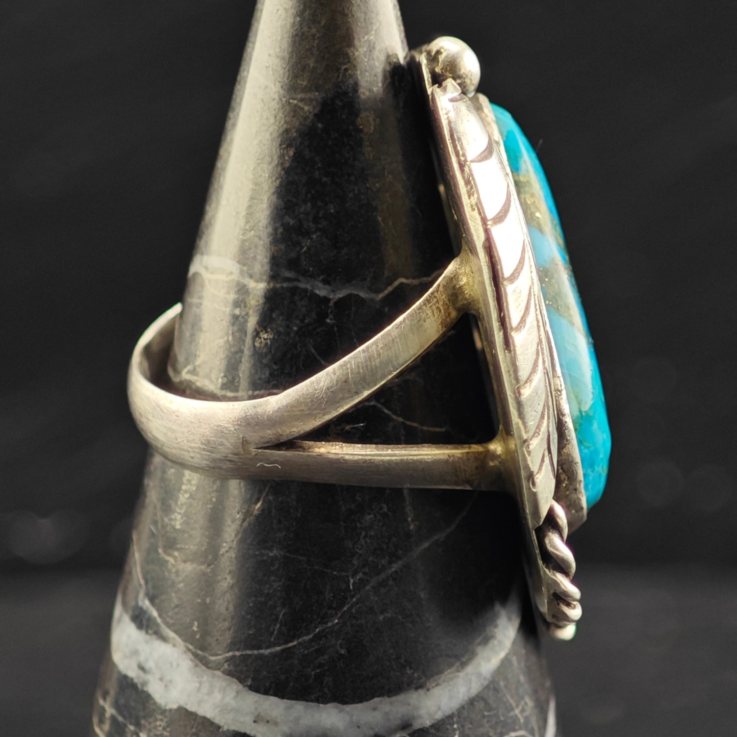 Native American Turquoise Ring Sterling Sterling Sz 7 R6425