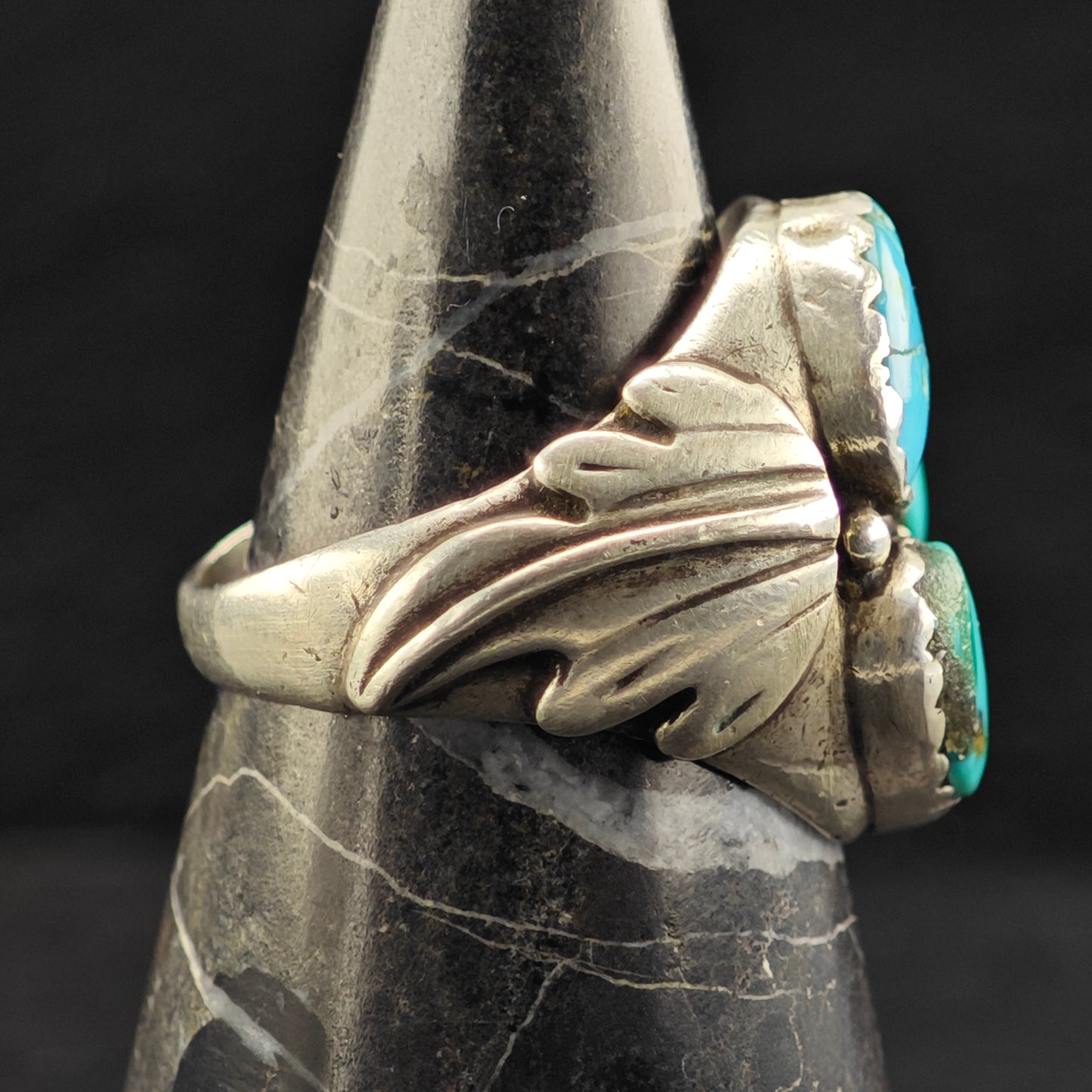 AS IS, Native American Multistone Turquoise Ring Sterling Silver Sz 11 R6401