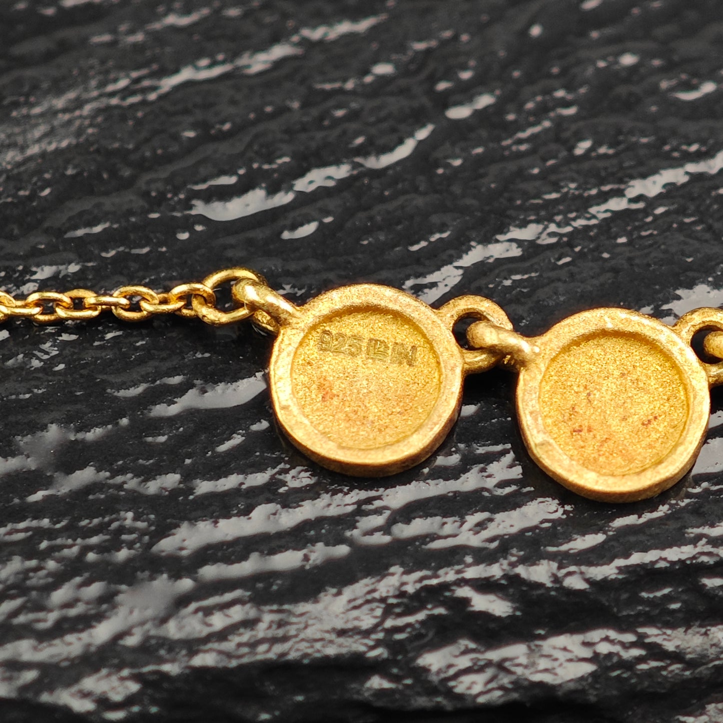 Gold Plated Diamond, Minimalist Sterling Silver Necklace N2702