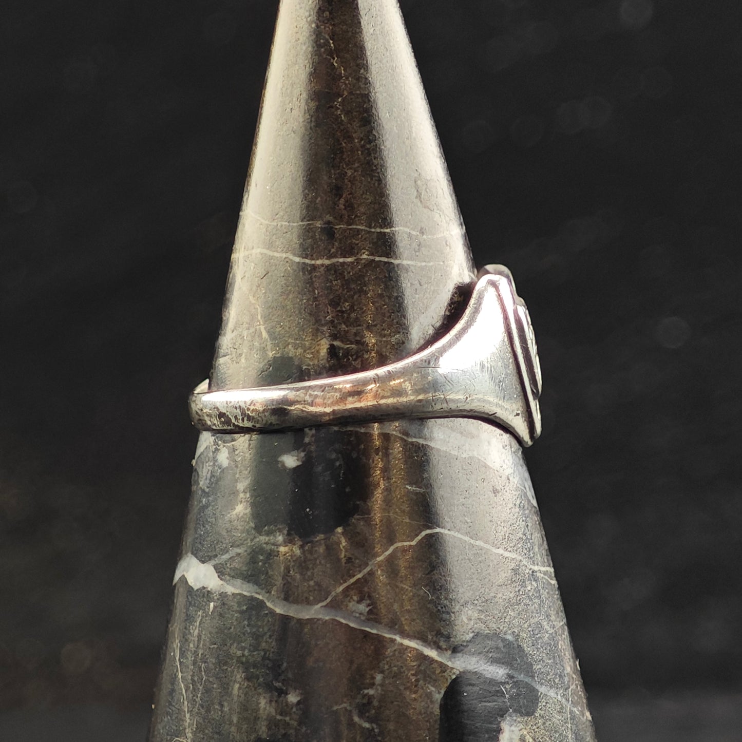 Antique 1923 Signet Class Ring Engraved Sterling Silver Sz 9 1/4 R6490