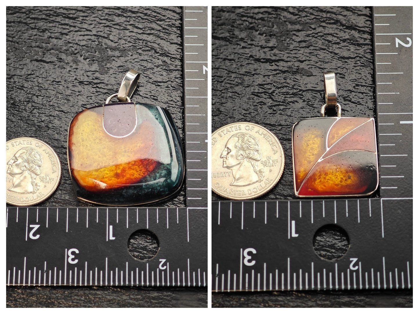 Choice of Resin Inlay Sterling Silver Pendants P3014
