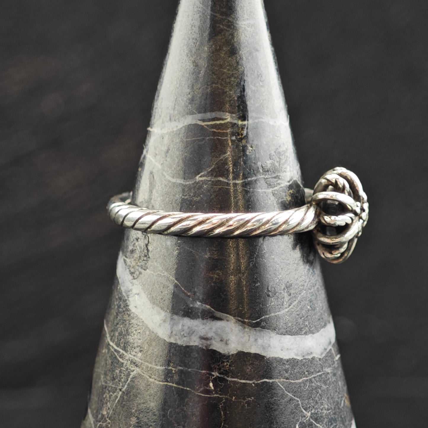 AS IS Vintage David Yurman Diamond Starburst Sterling Silver Ring Sz 8 R6584
