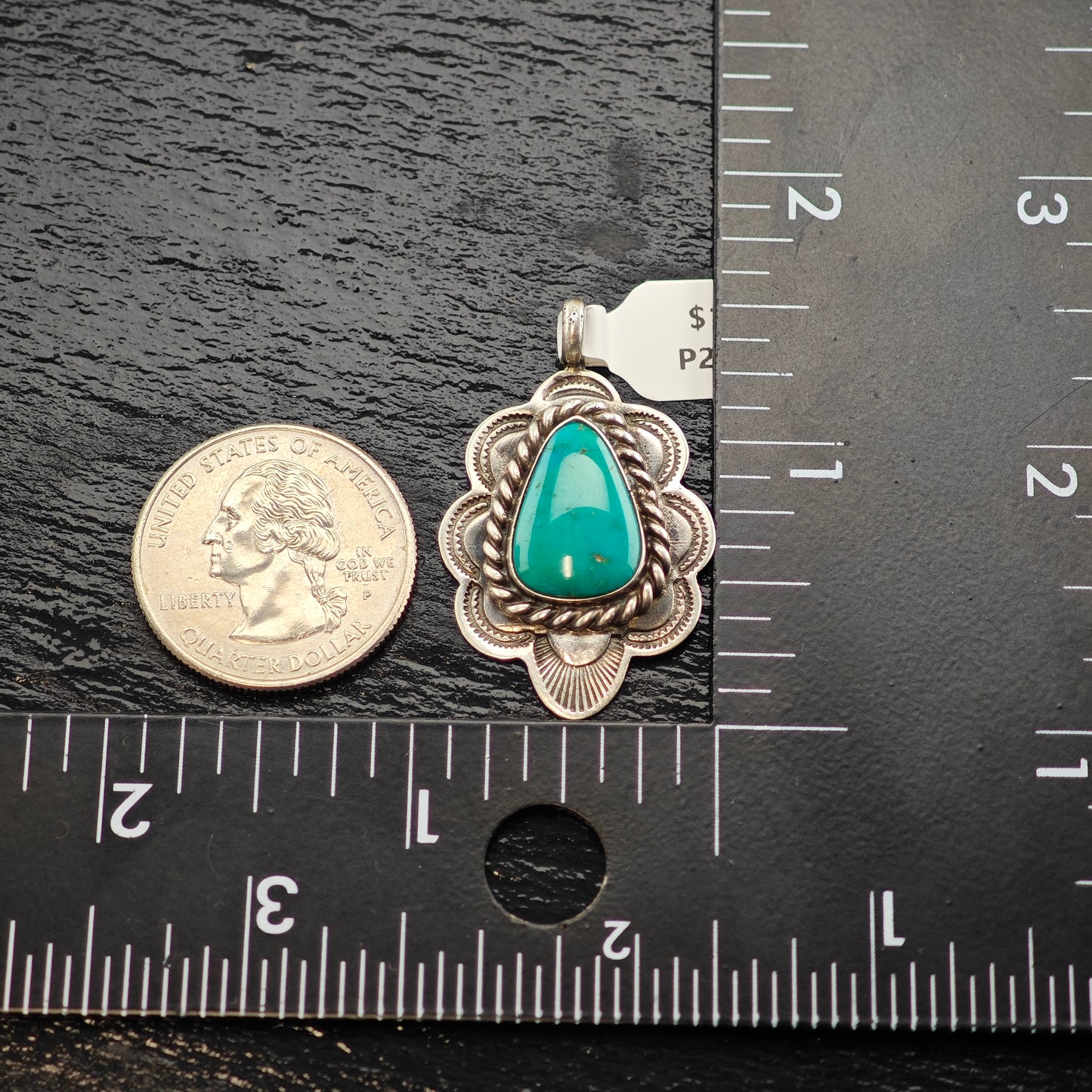 Native American Turquise Pendant Sterling Silver P2913