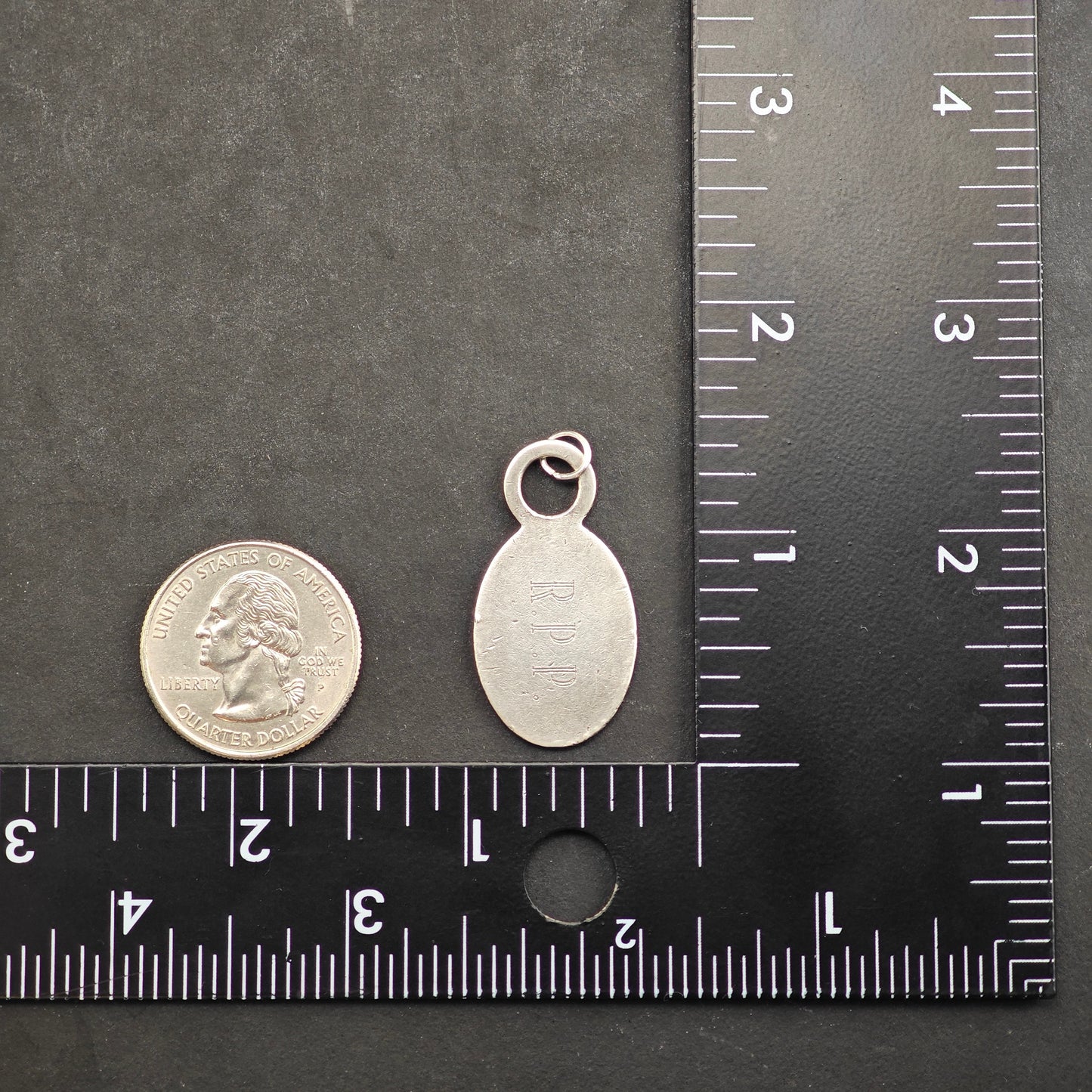 Antique Thomae Co. For Cartier Tag Pendant, Initialed R.P.P. Sterling Silver