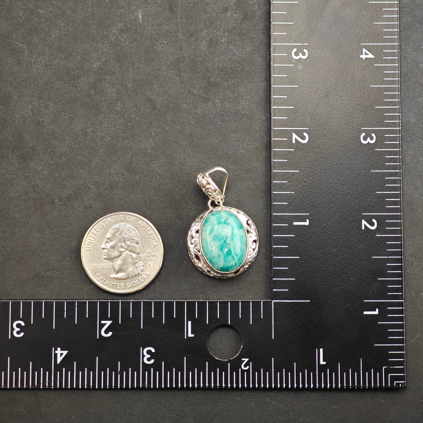 Amazonite Pendant Sterling Silver