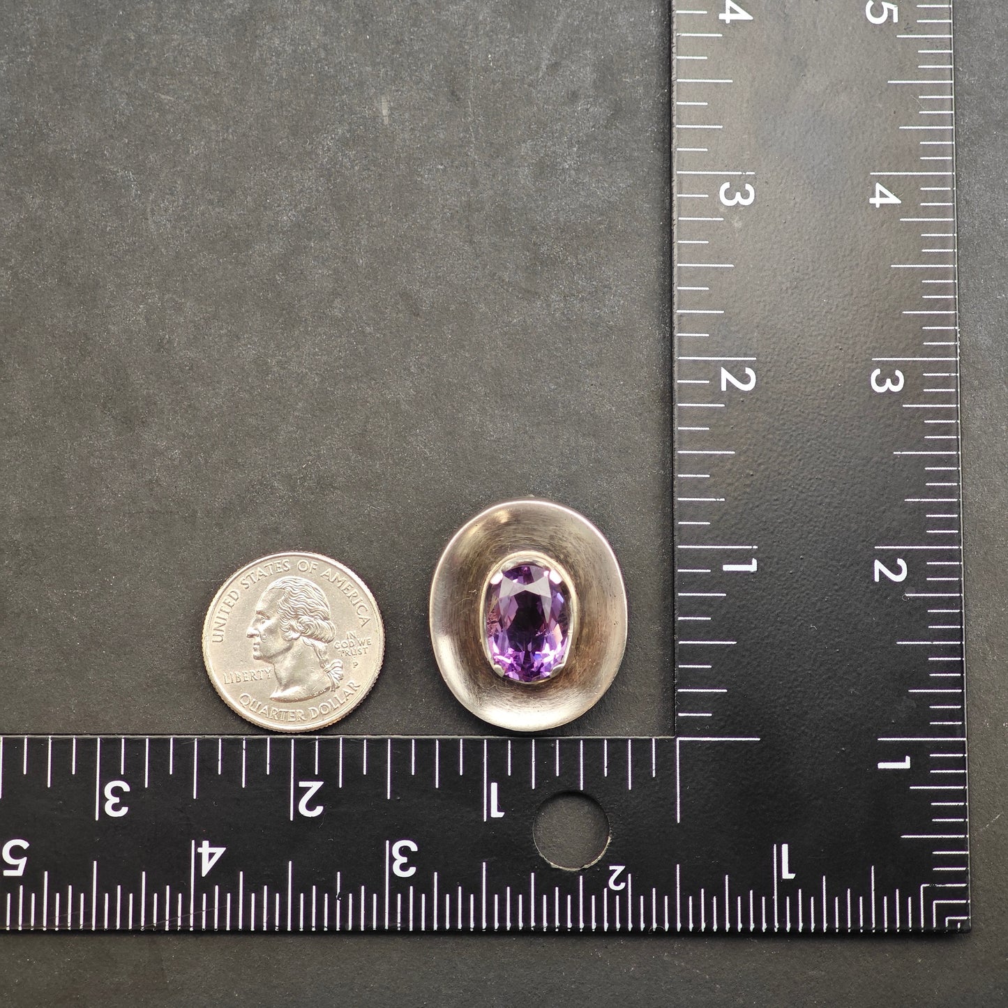 Taxco Amethyst Brooch/Pendant Sterling Silver by Los Ballesteros