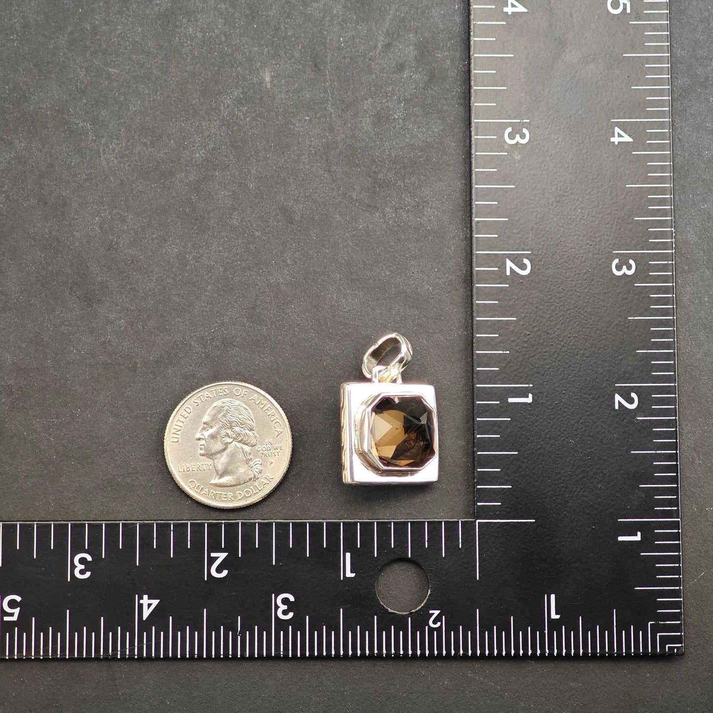 Brown Quartz Pendant Sterling Silver