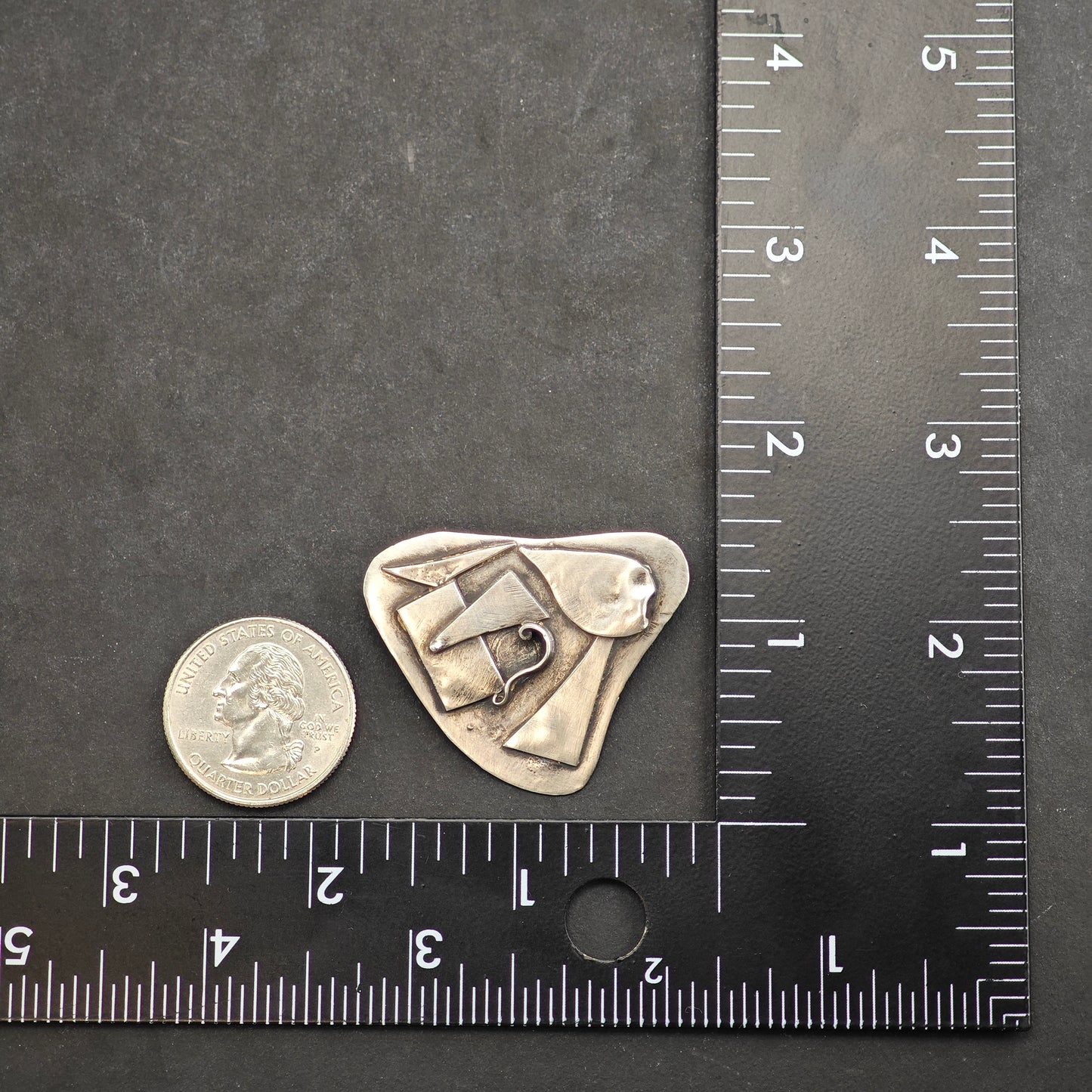 Modernist Brooch Sterling Silver B2158