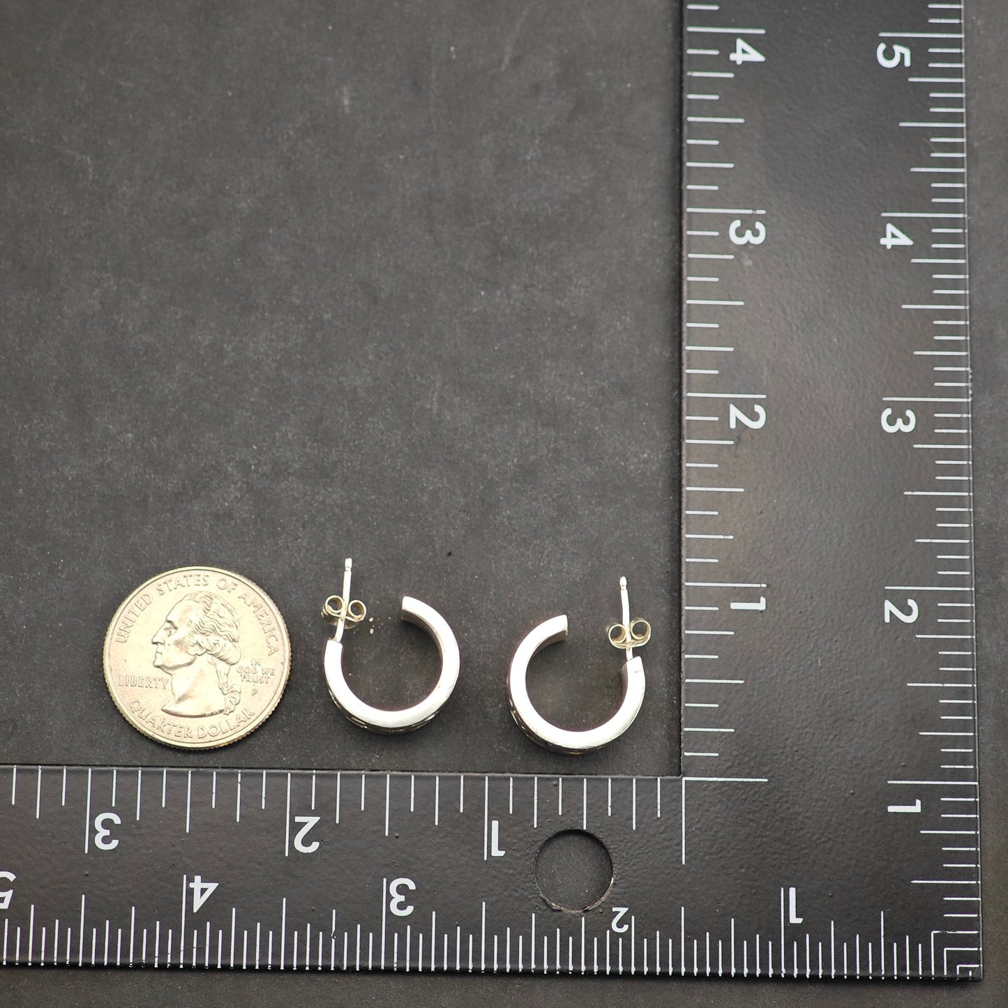 Vintage Filigree Sterling Silver Stud/Hoop Earrings ER3035