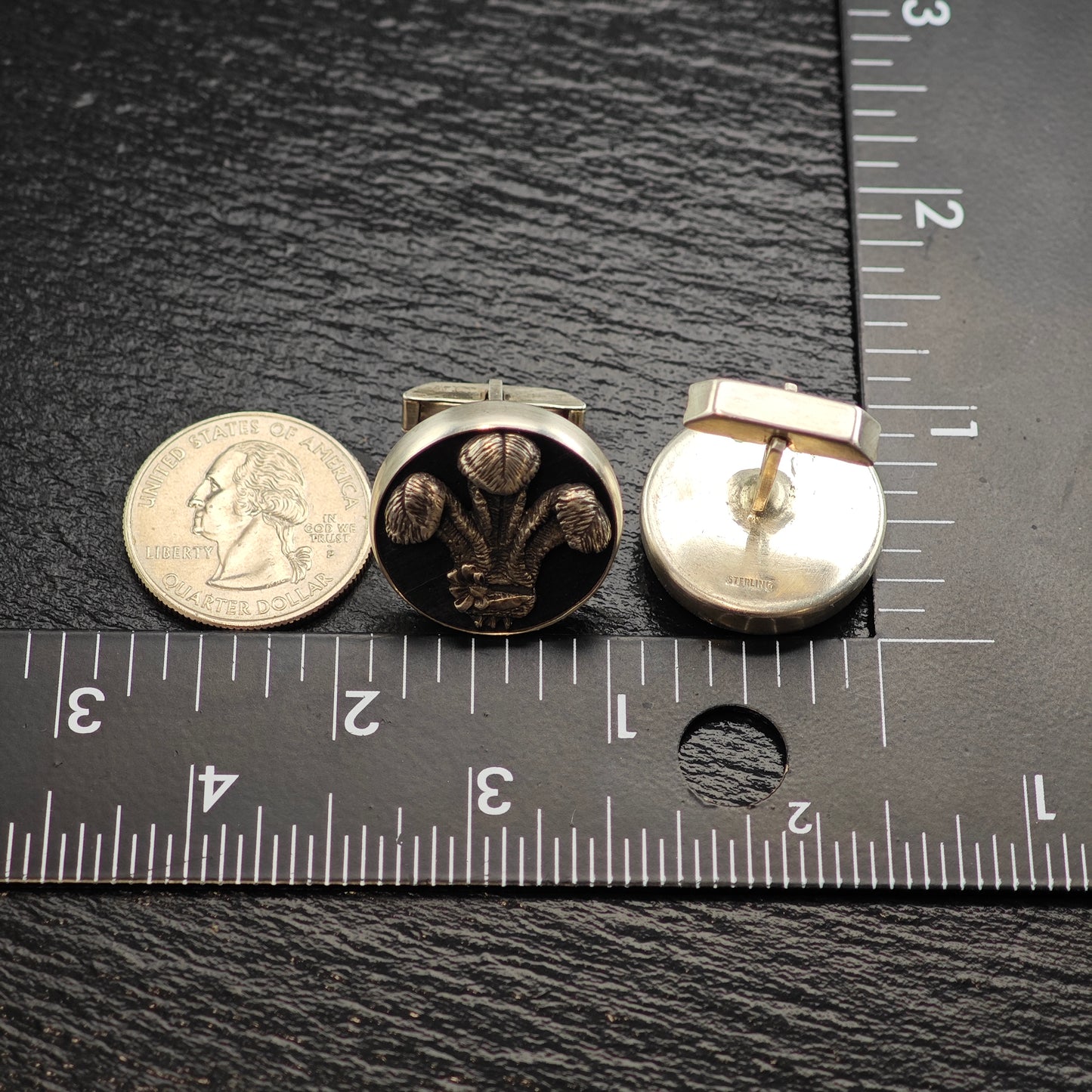 Vintage Prince of Wales Feather Design Fenwick & Sailors Cufflinks Sterling Silver MISC0362