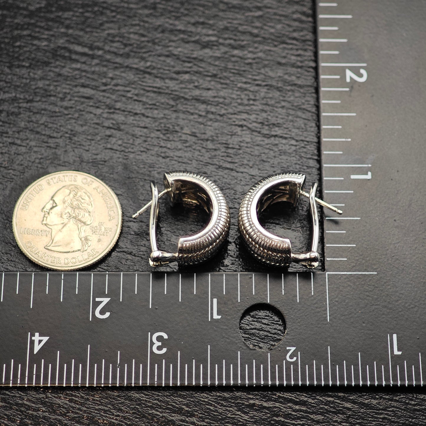 Vintage Judith Ripka Sterling Silver Lever Back Earrings ER3063