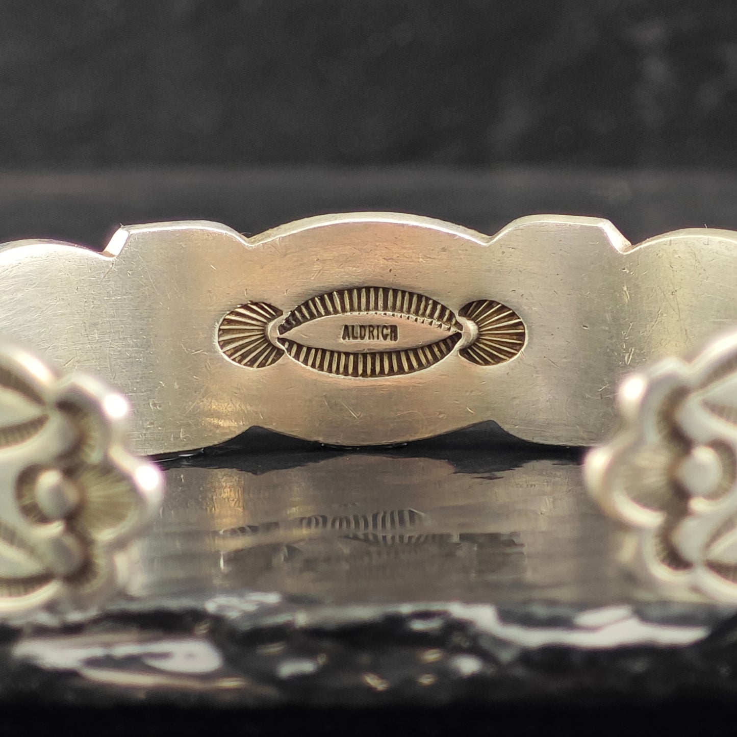 Aldrich Multistone Inlay Intarsia Gold Accent Cuff Bracelet Sterling Silver 6" BR3063