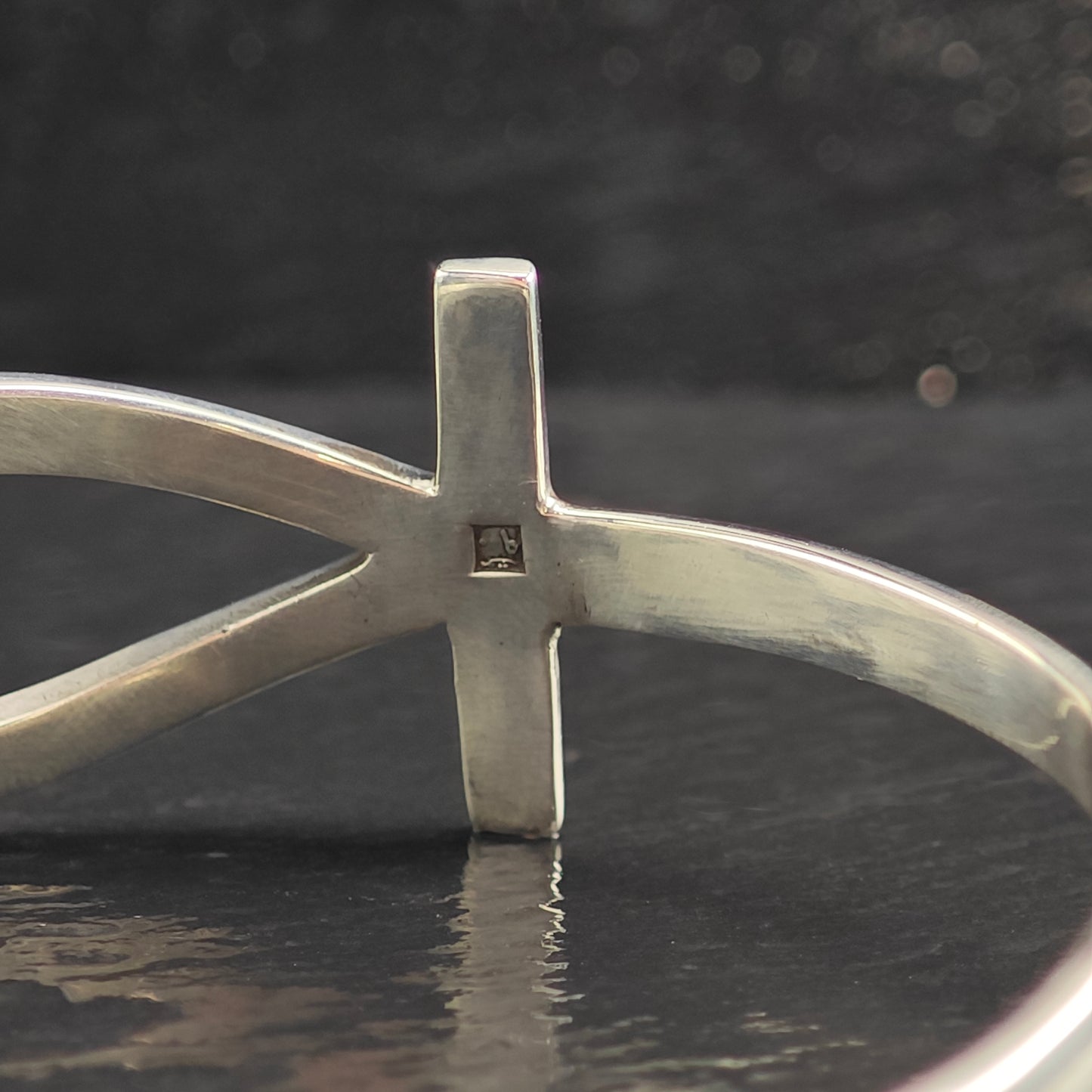 Egyptian Ankh Latch Bangle Sterling Silver Bracelet 7" BR3070