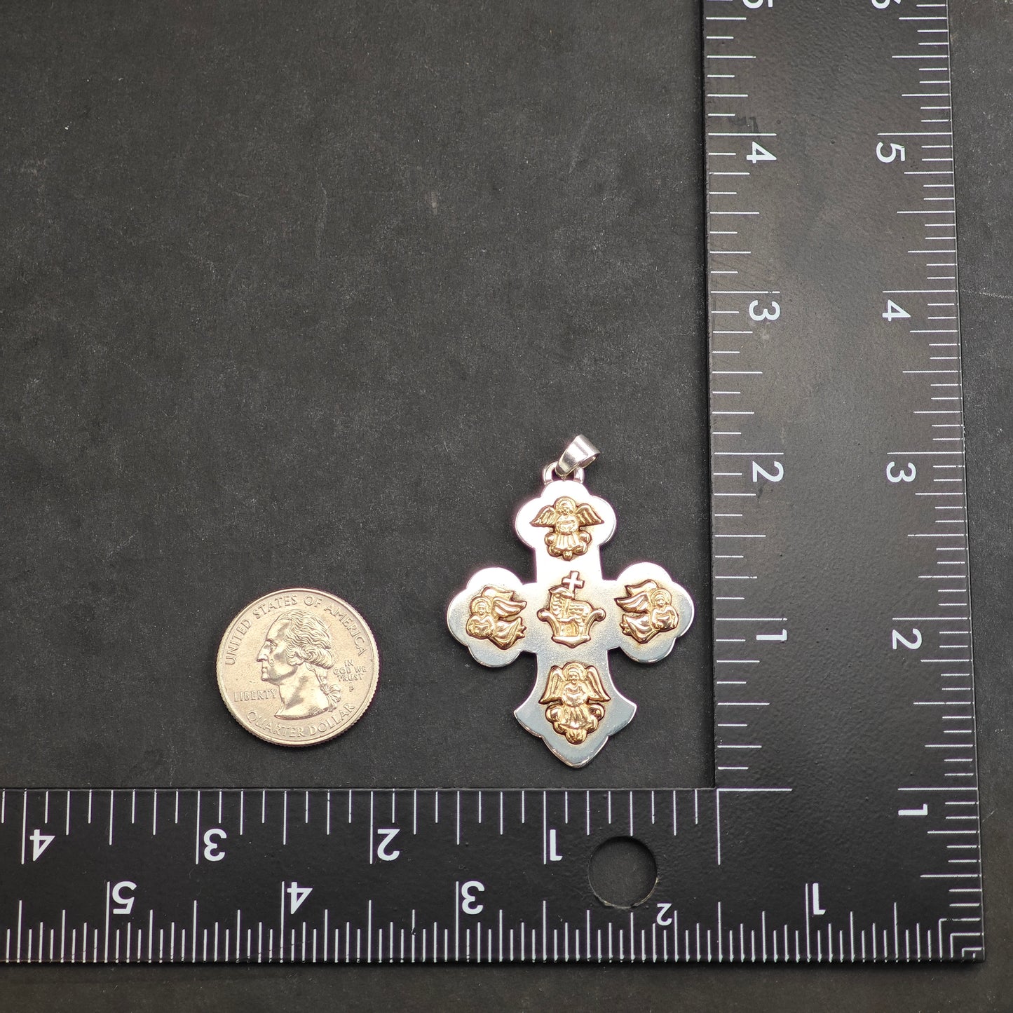 Vintage James Avery Lamb of God 14k Gold Accents Sterling Silver Pendant P2993