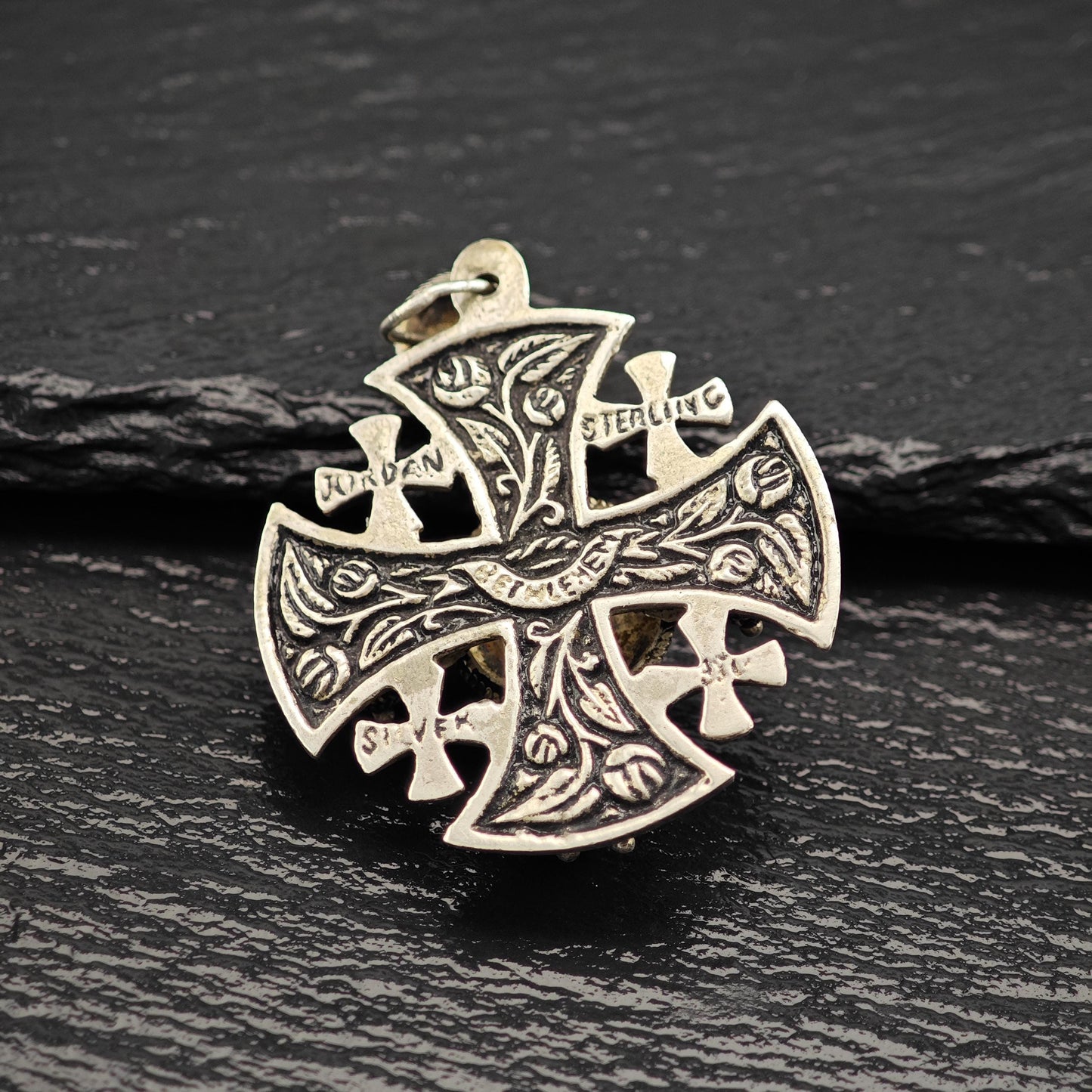 Vintage Jordan Jerusalem, Cross Pendant Sterling Silver