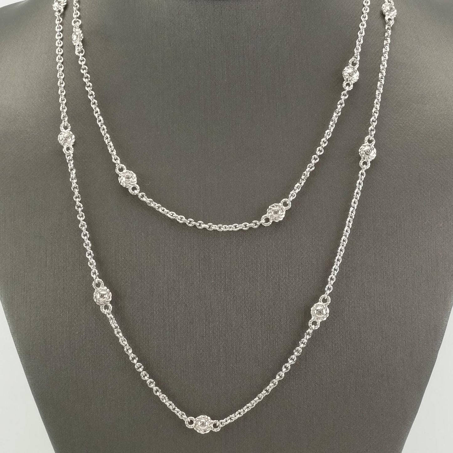 Vintage Judith Ripka Sterling Silver CZ Reversible Necklace