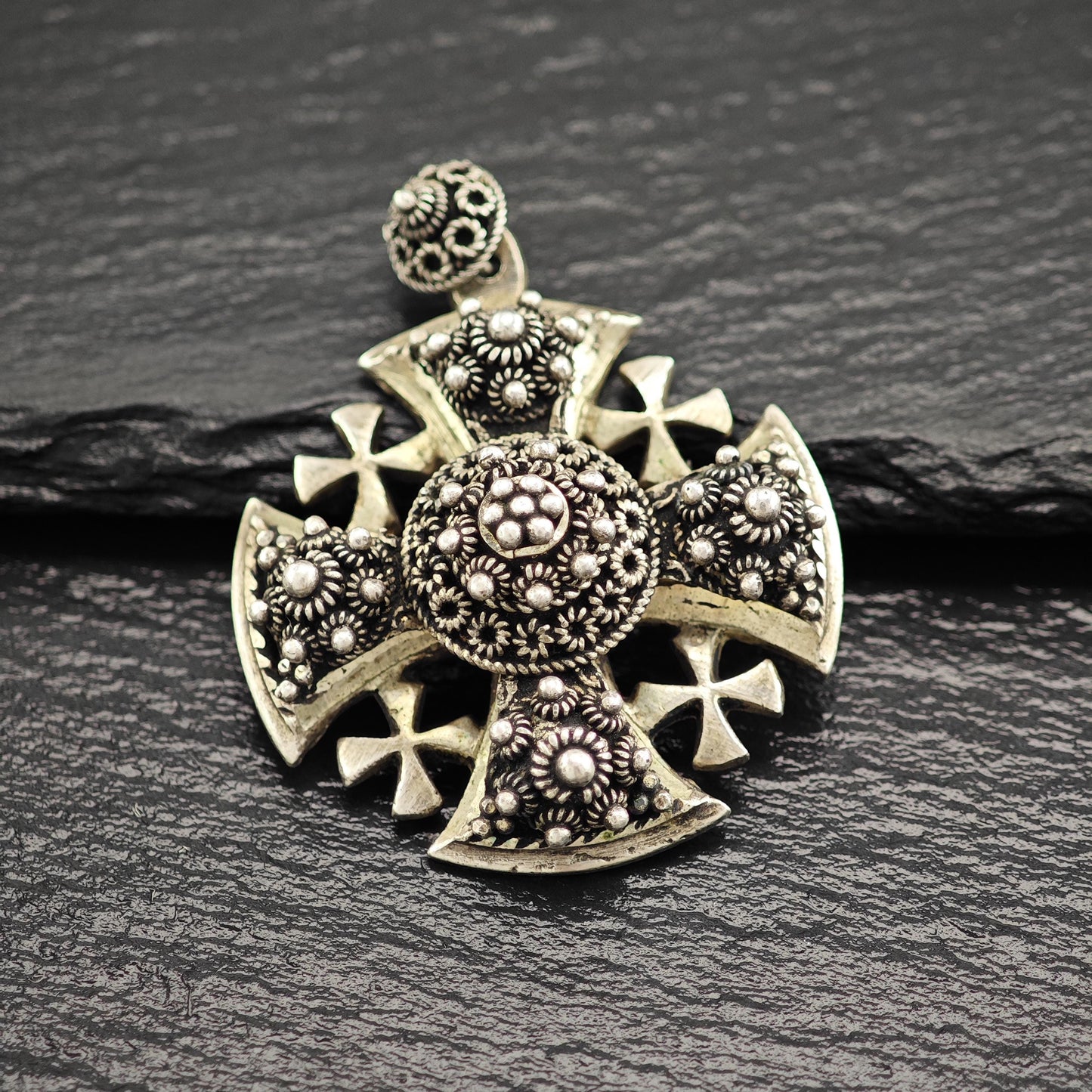 Vintage Jordan Jerusalem, Cross Pendant Sterling Silver