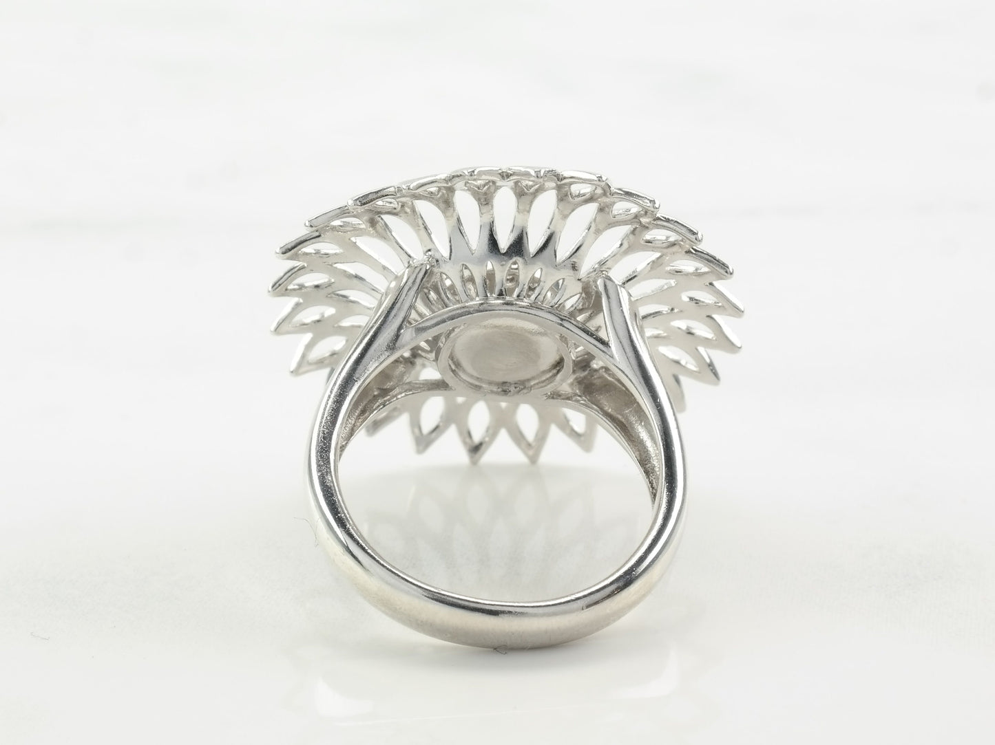 Vintage Gabriel & Co. Silver Ring White Topaz Flower Sterling Size 7
