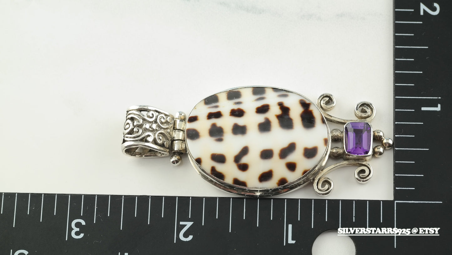 Shell, Amethyst Sterling Silver Pendant P1601