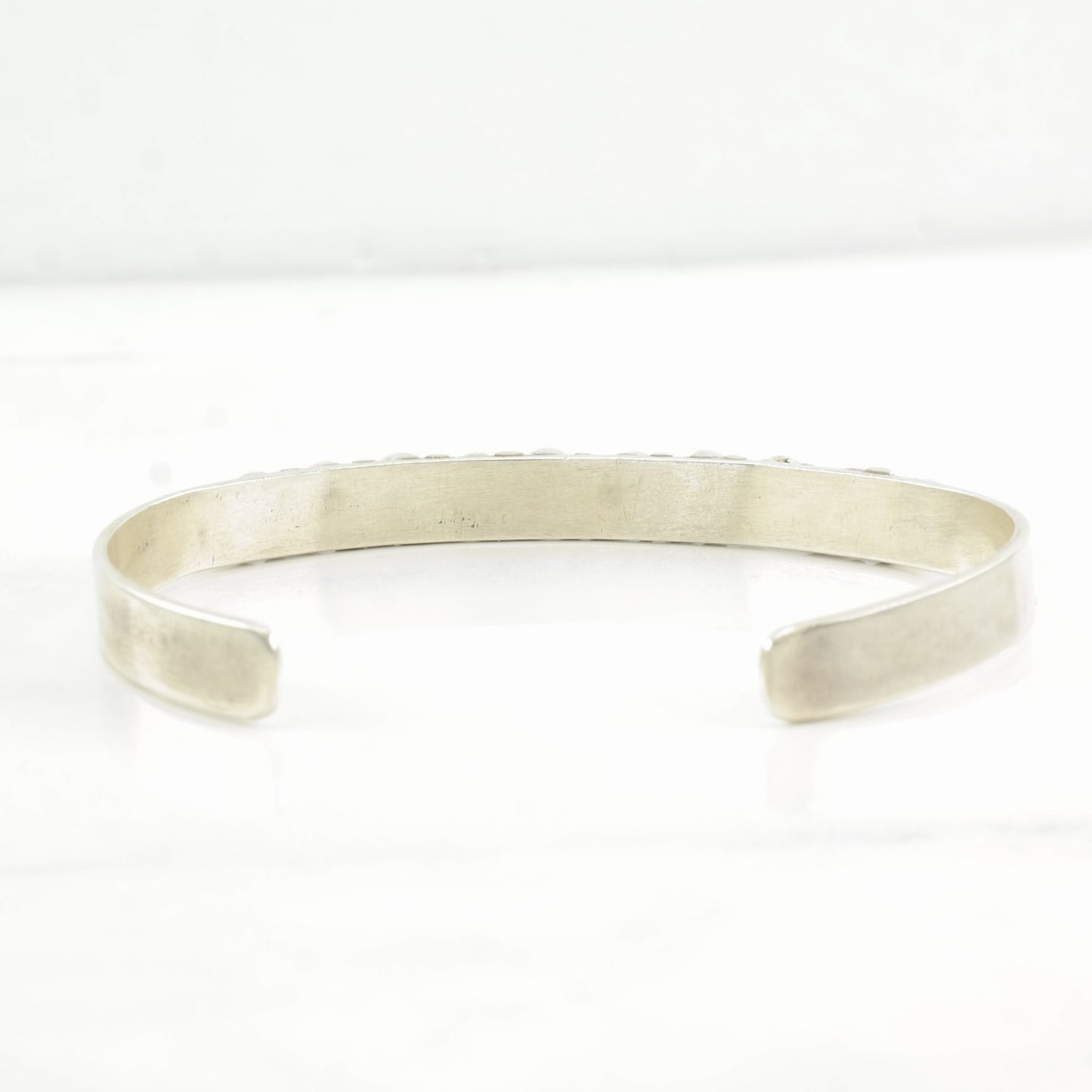 Zuni Sterling Silver Cuff Bracelet Green Blue Turquoise Petit Point