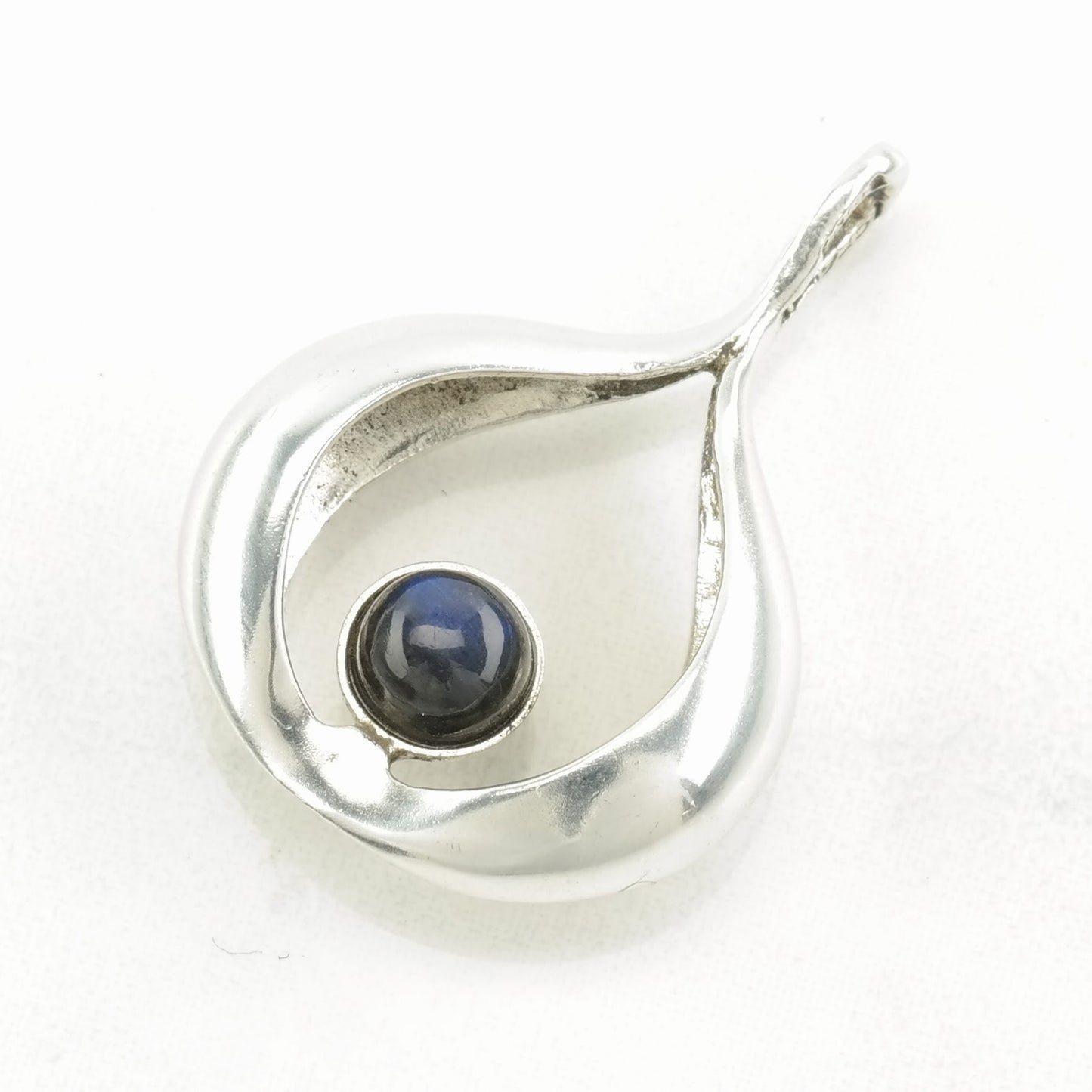 Scandinavian Stone Modernist Sterling Silver Pendant P2307