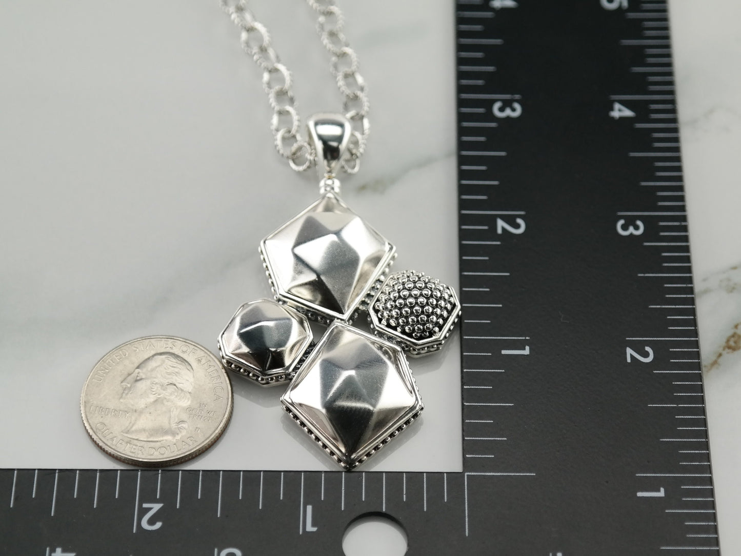 Lagos Abstract Cross Sterling Silver Necklace