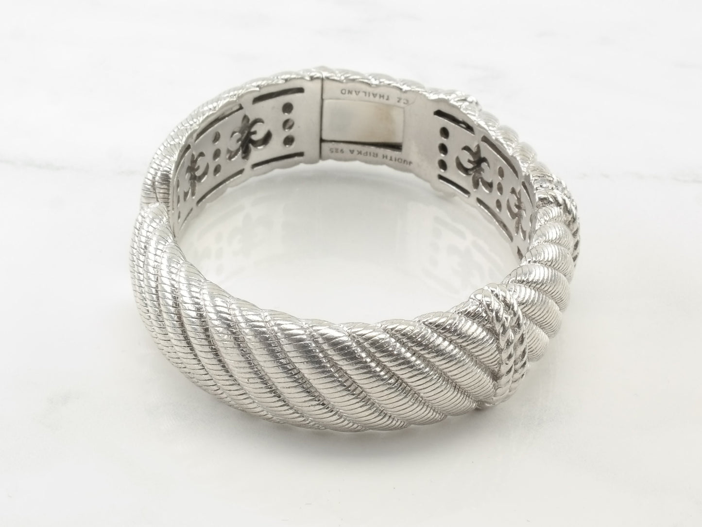 Judith Ripka Sterling Silver DQCZ Cuff Bracelet