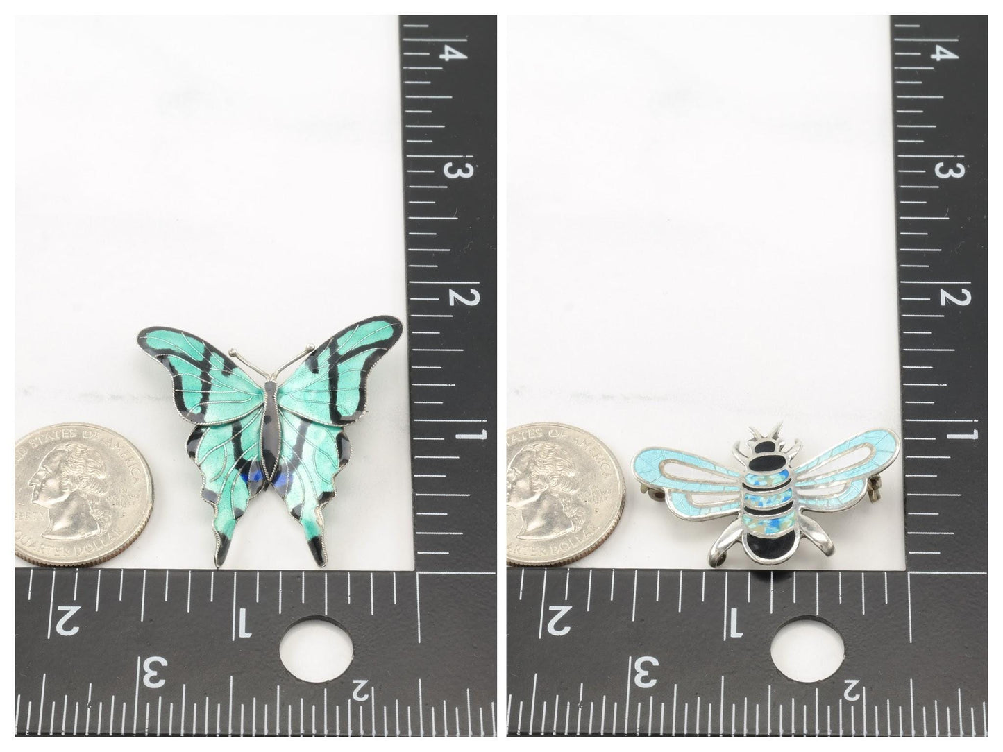 Vintage Taxco Insects Butterfly Sterling Silver Brooches B1997