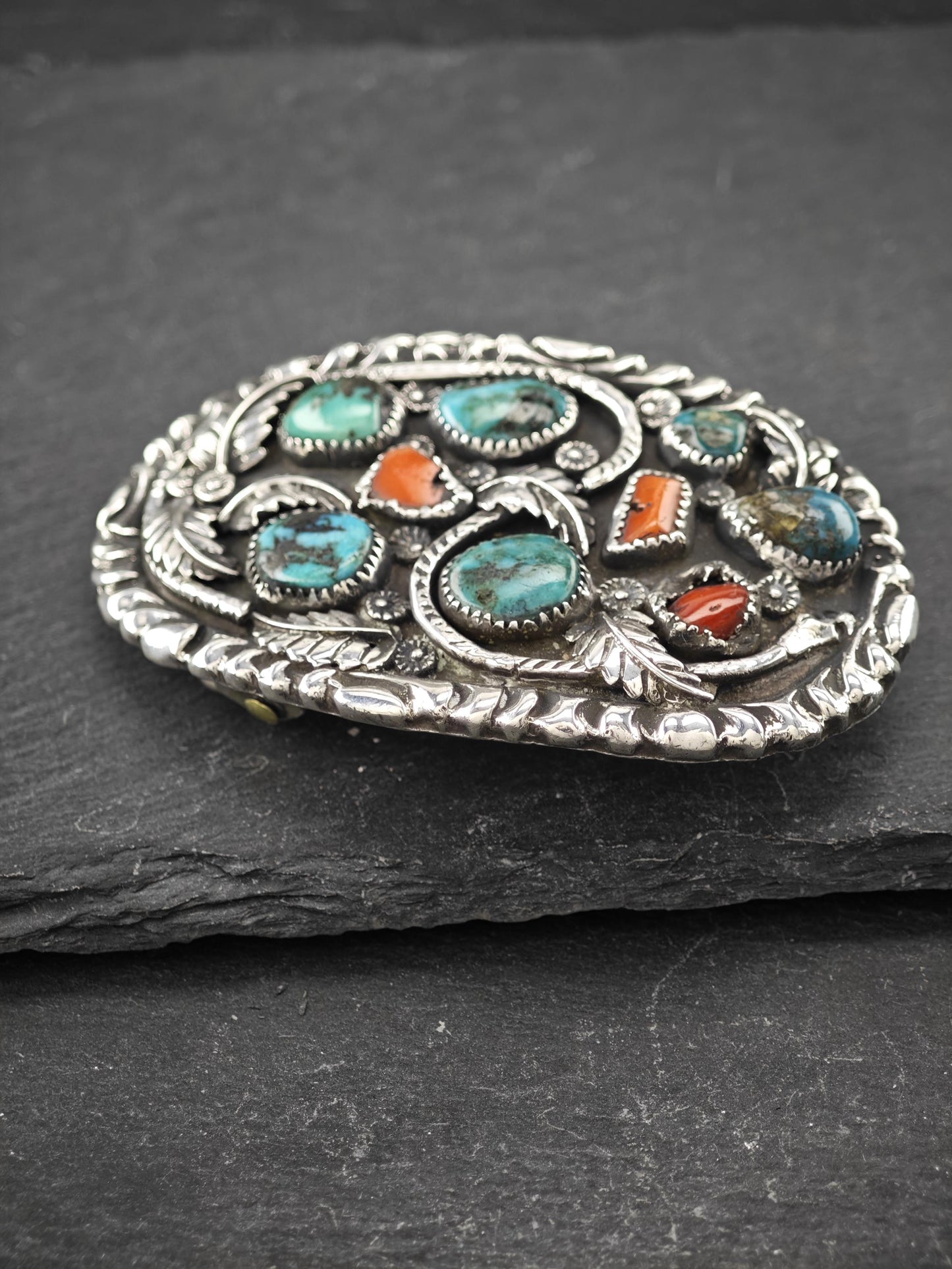 Attr Dan Simplicio Zuni, Native American Belt Buckle Sterling Silver