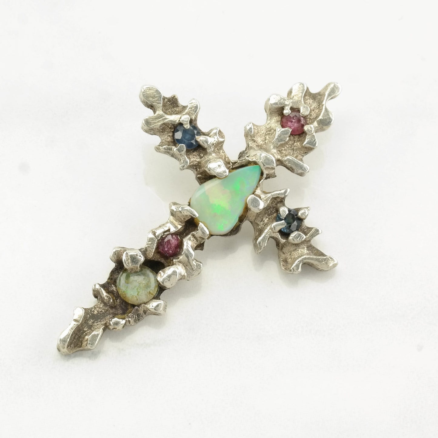 Vintage Choice of James Avery, Enamel, Gemstone Cross Sterling Silver Pendant
