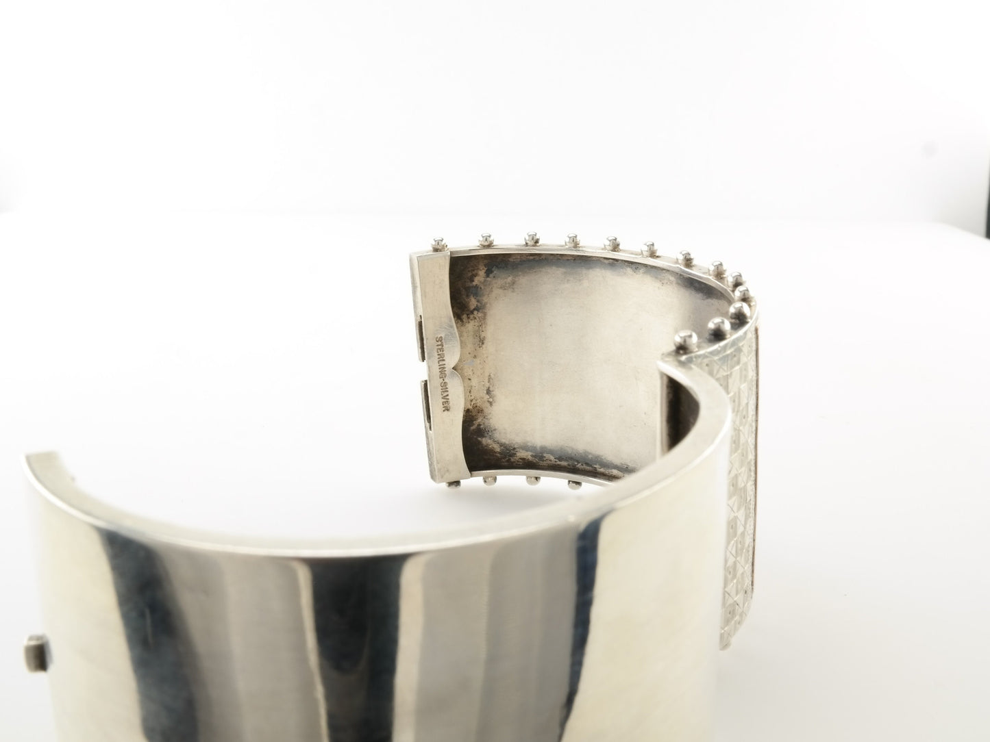 Antique Rose Bangle Floral Bracelet Gold Overlay Sterling Silver Cuff