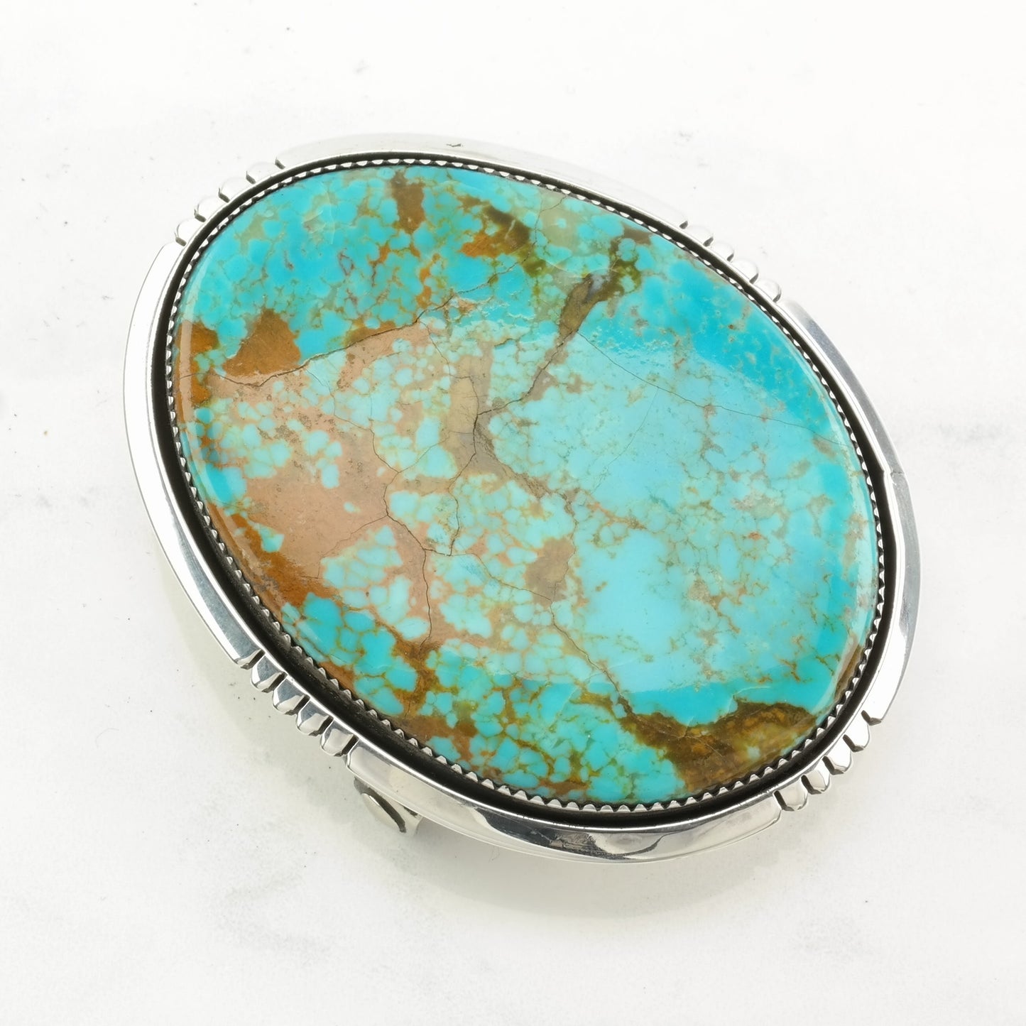 Native American Turquoise Sterling Silver Belt Buckle