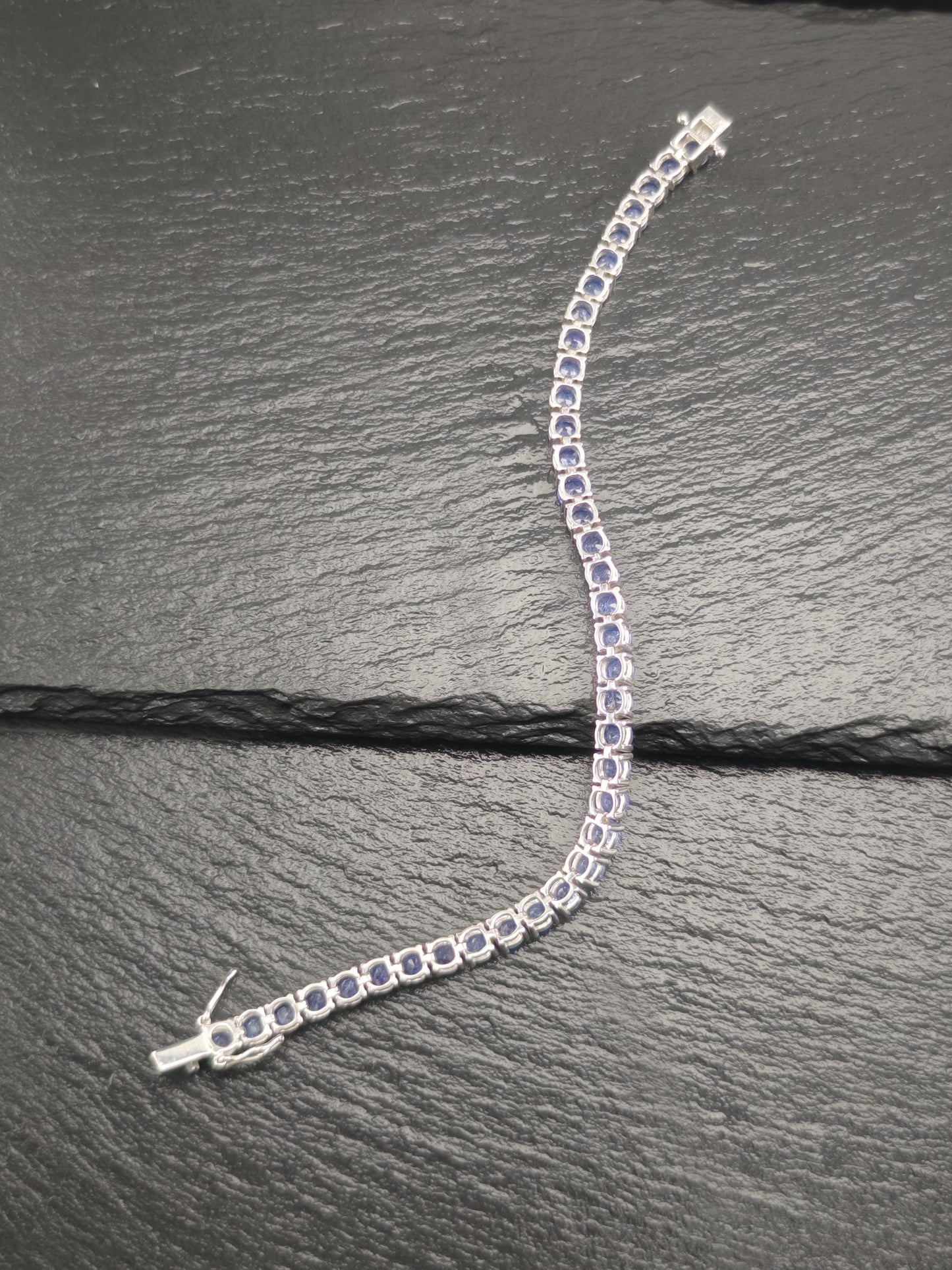 Vintage Included 14ctw Tanzanite Line Bracelet Sterling Silver