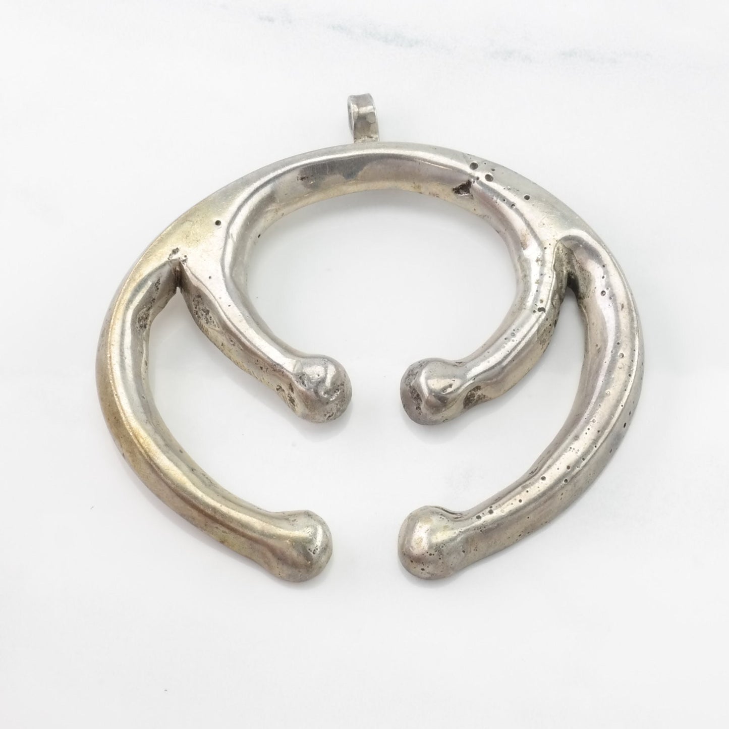 Vintage Southwest Naja, Sandcast Large Sterling Silver Pendant