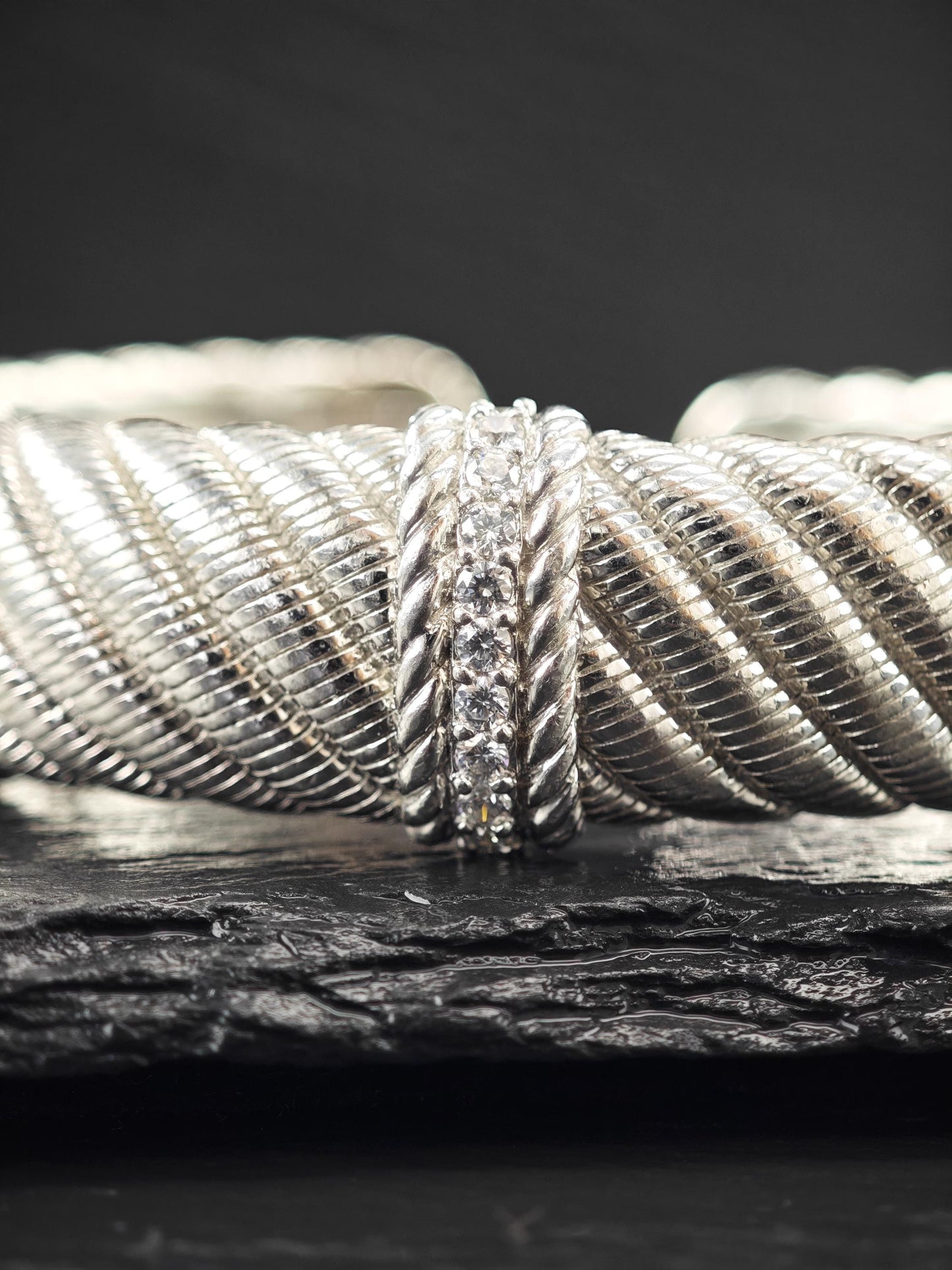 Vintage Judith Ripka, DQCZ Bracelet Sterling Silver