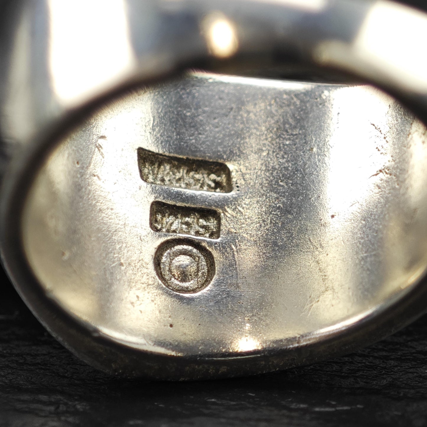 Wide Band Gold Accent Ring Sterling Silver Sz 6 1/4 R6022