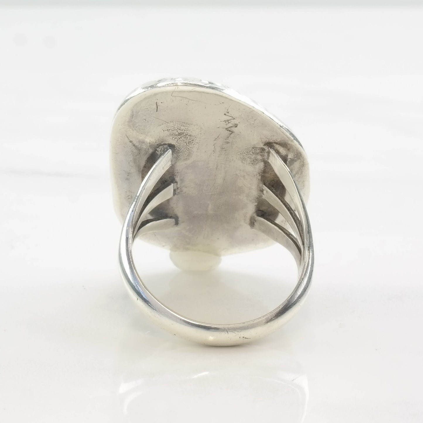 Vintage Navajo Turquoise Ring, Size 10 3/4, Sterling Silver, Natural Blue Turquoise, Southwestern Jewelry, Circa 1970s