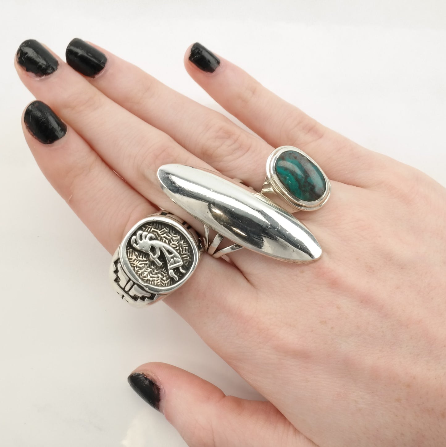 Vintage Native American Silver Ring Turquoise Sterling Blue Size 6 1/2