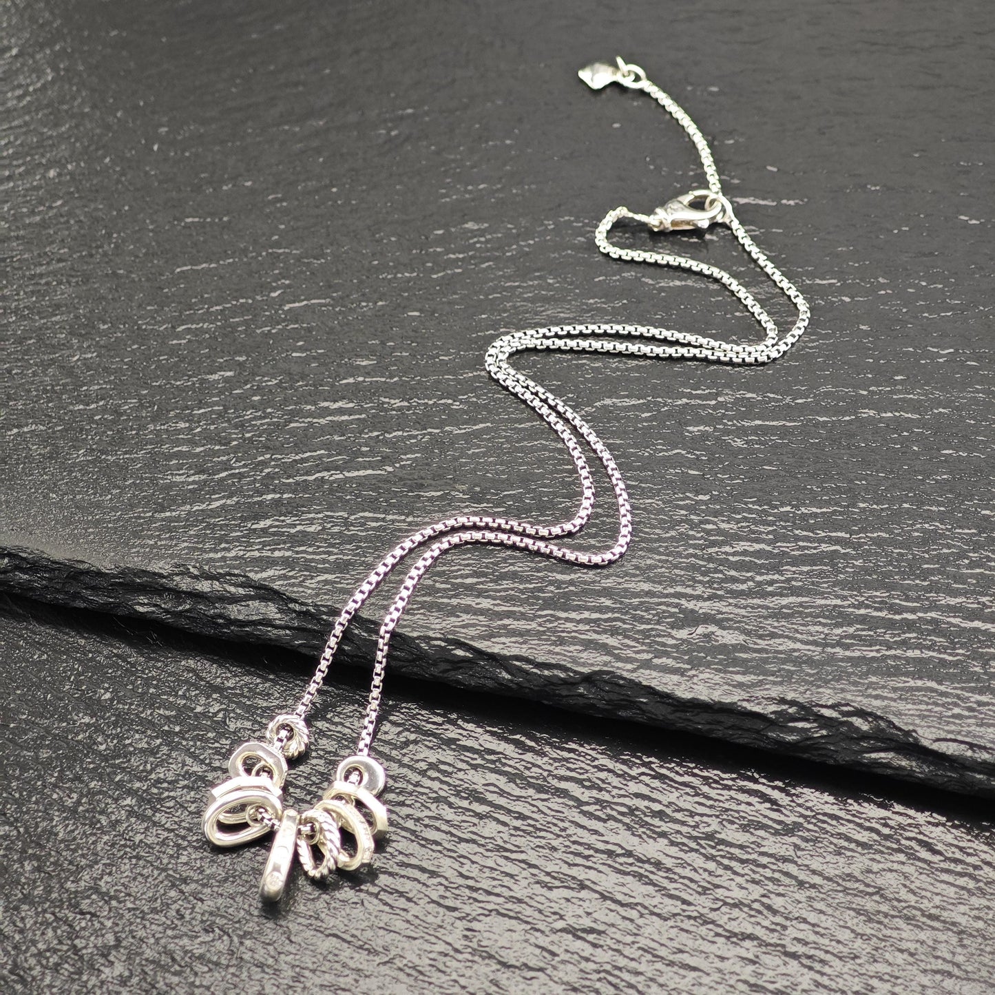 David Yurman Sterling Silver Diamond Stax Necklace Small