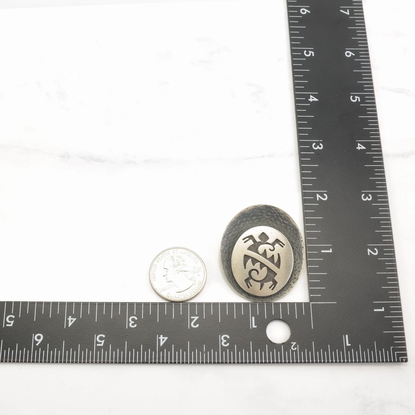 Vintage Hopi Overlay Turtle Sterling Silver Pendant