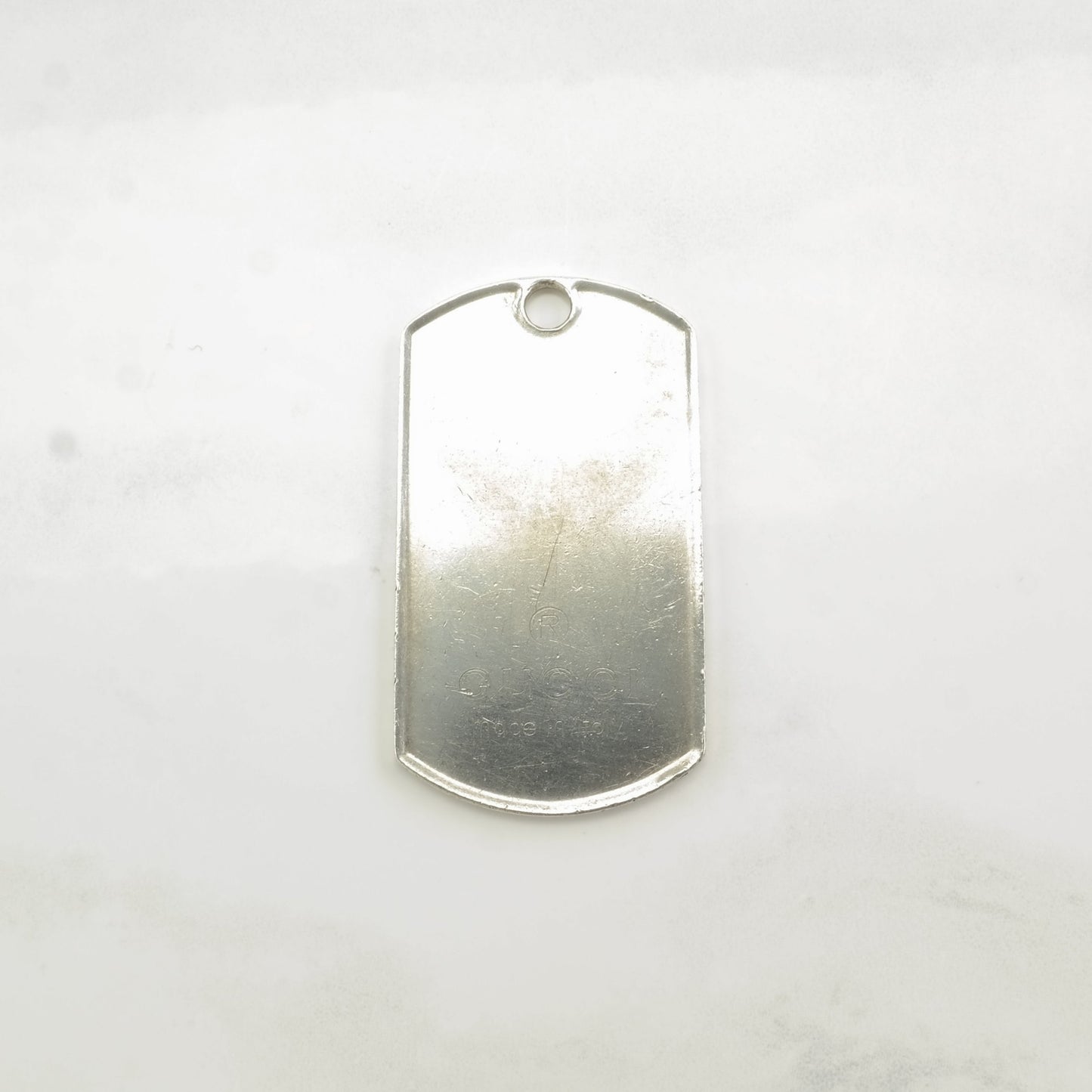 Vintage Gucci Dog Tag Sterling Silver Pendant