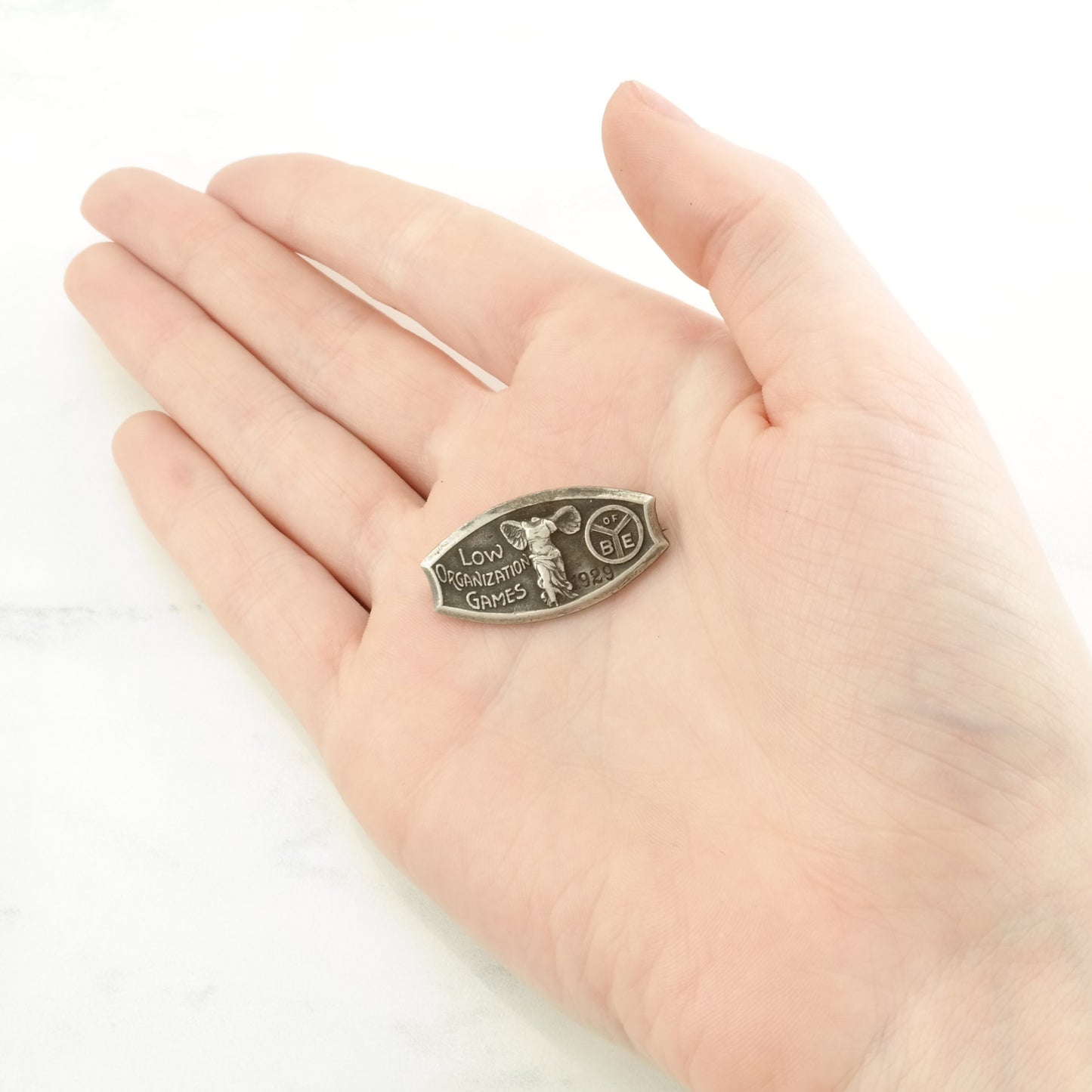 Antique Sterling Silver Brooch 1929 Low Organization Games